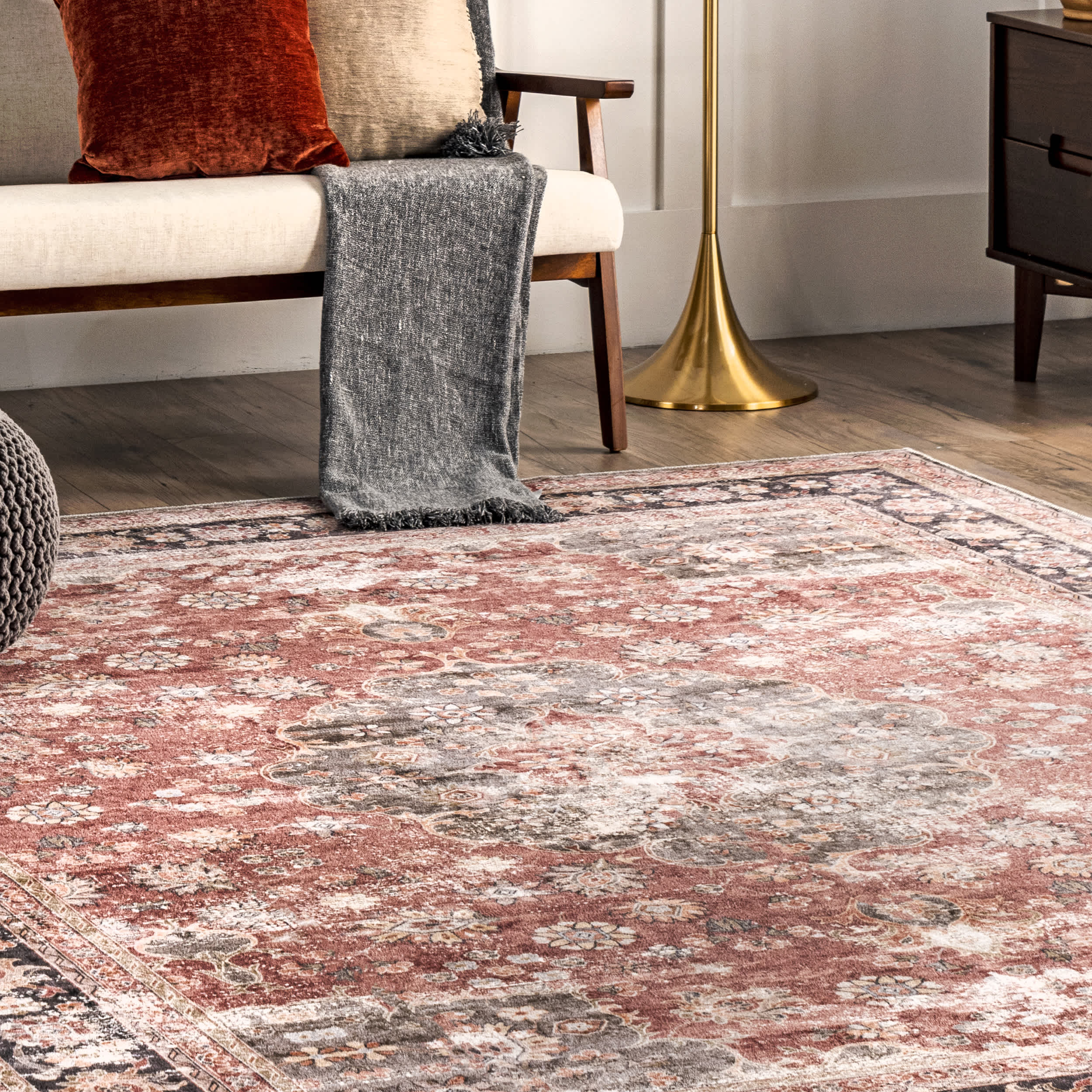 Emelina Traditional Persian Machine Washable Area Rug - Image 9