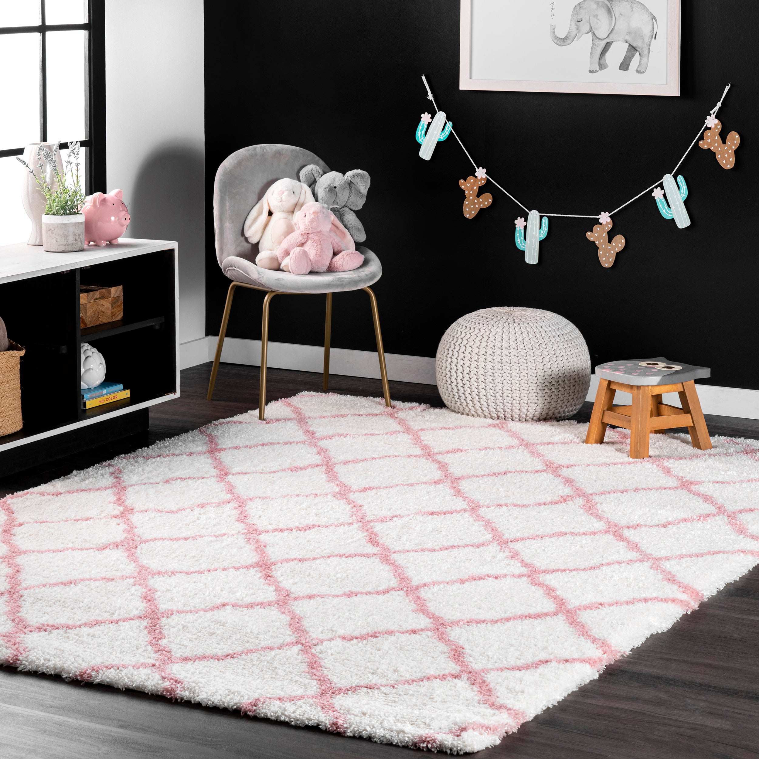 Nelda Trellis Kids Shag Area Rug - Image 2