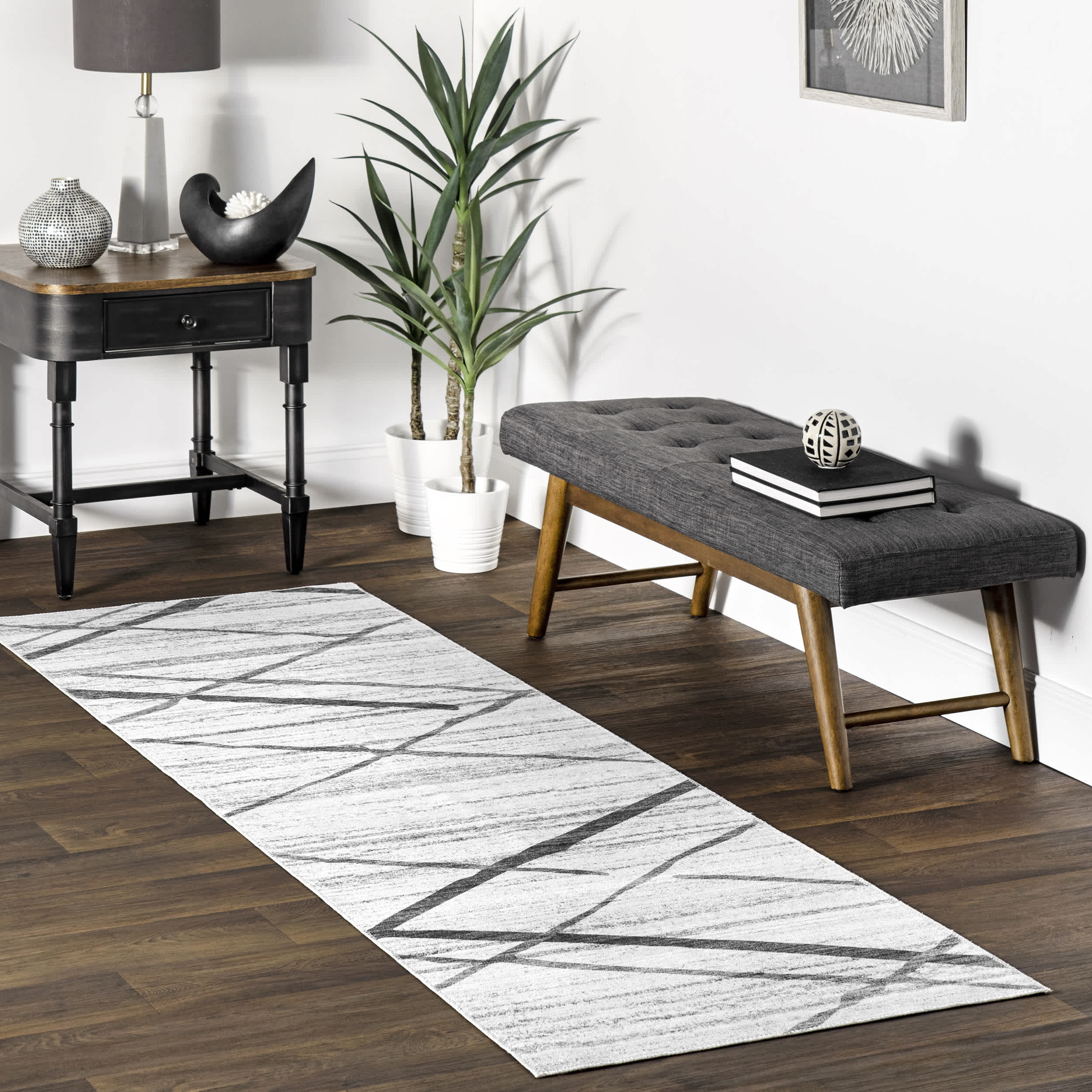 Trellis Stripes Machine Washable Area Rug - Image 10
