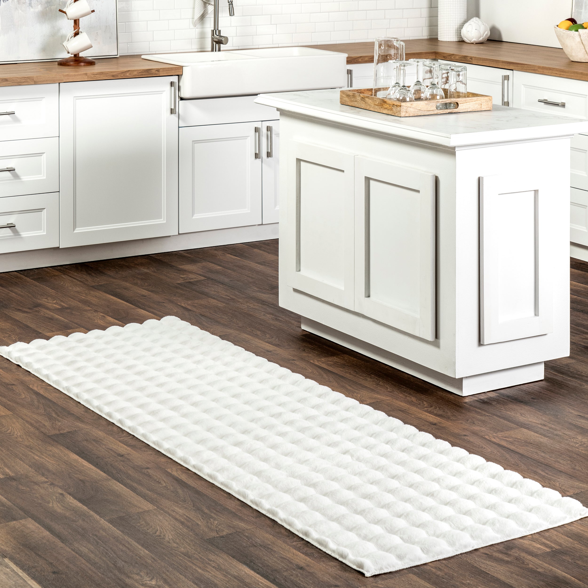 Jeni Solid Faux Rabbit Machine Washable Area Rug - Image 10