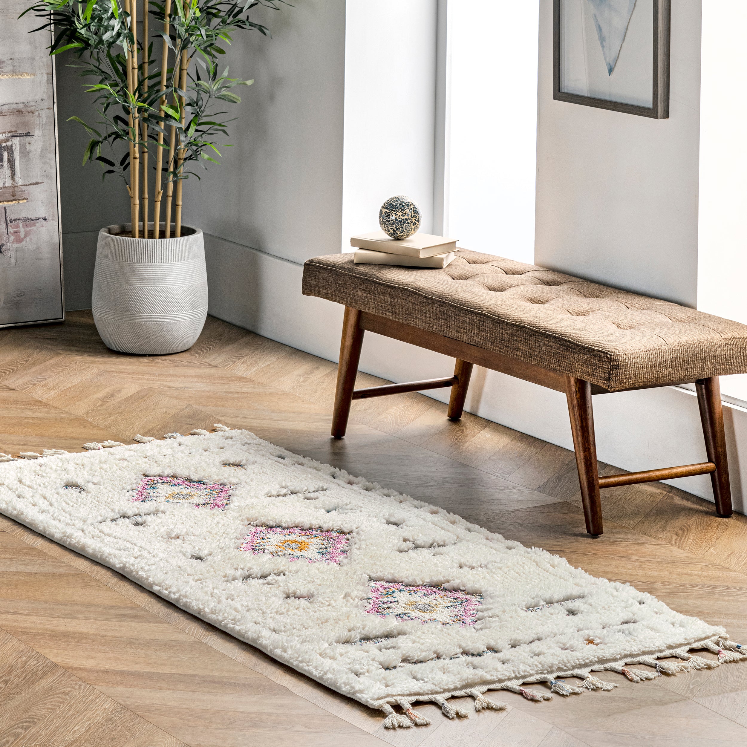 Jocelyn Tribal Shag Tasseled Area Rug - Image 11
