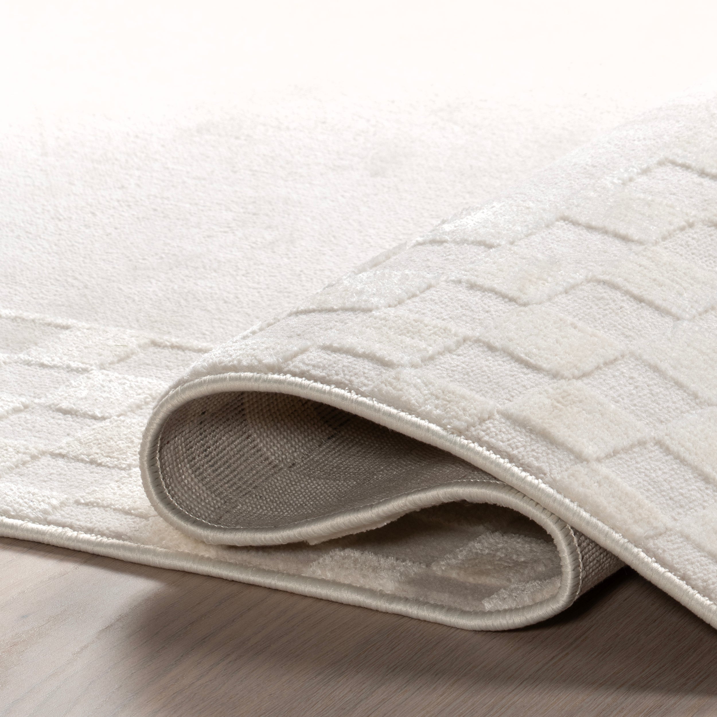 Kalina High-Low Checkered Bordered Area Rug - Image 4