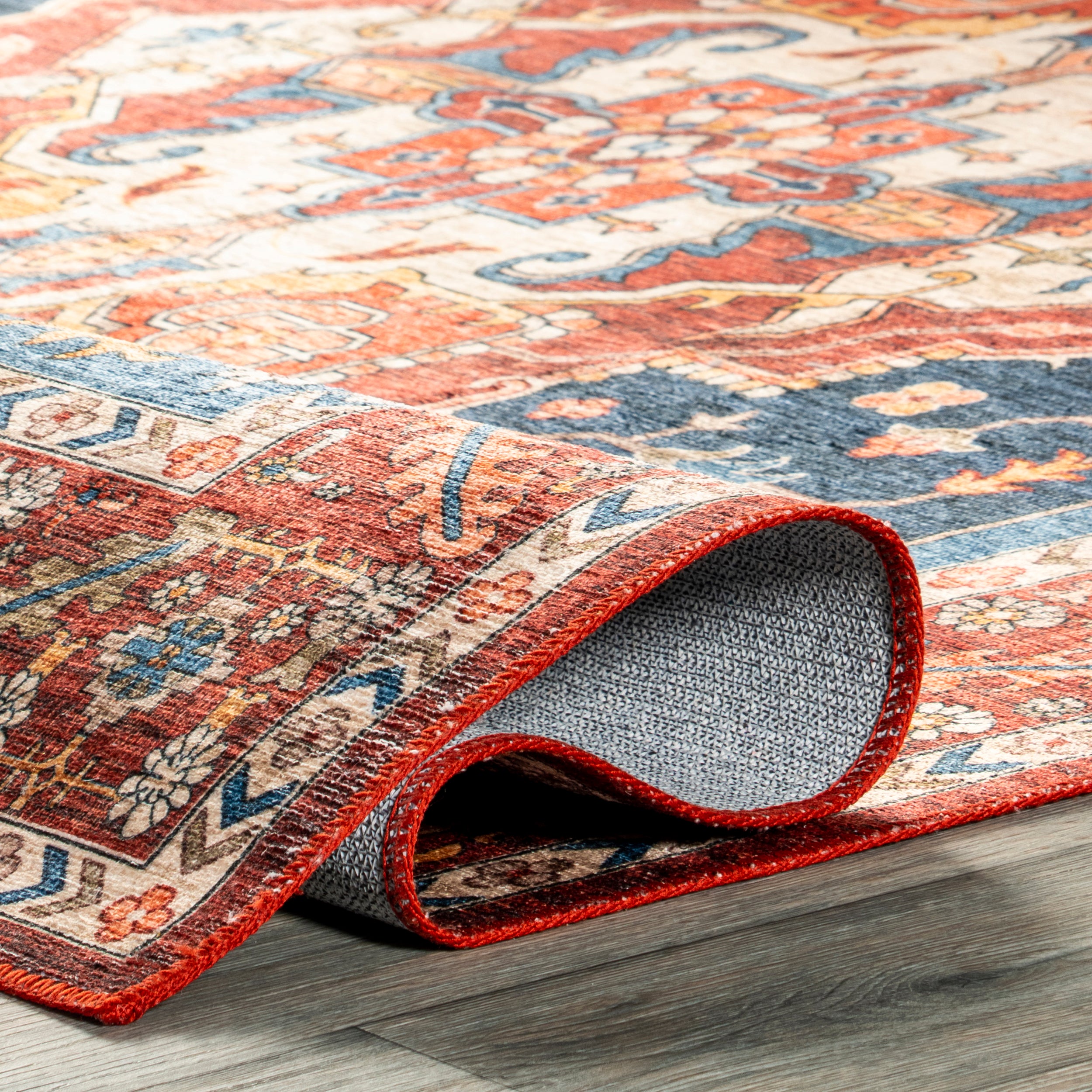 Hera Medallion Stain-Resistant Machine Washable Area Rug - Image 14