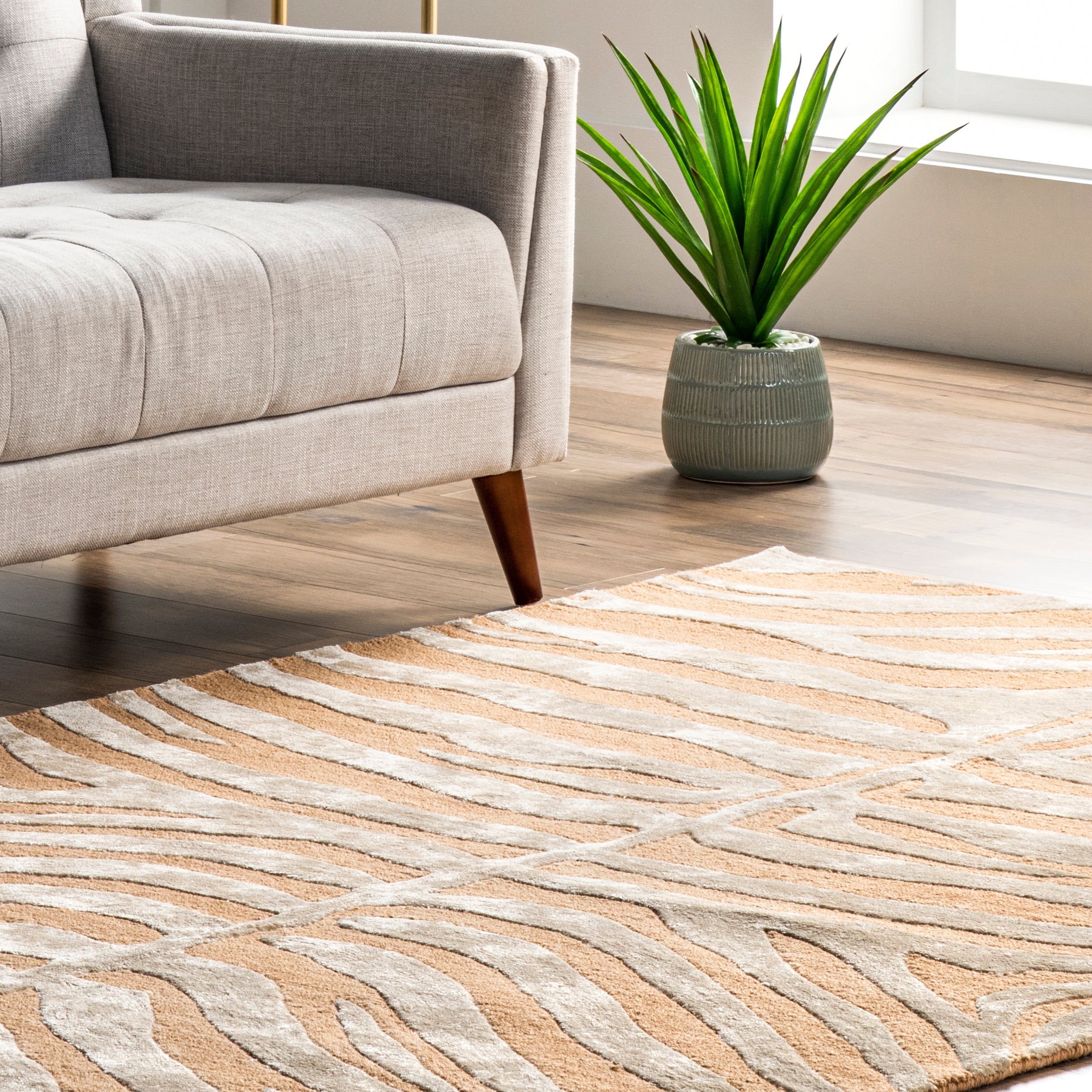 Hand Tufted Plush Zebra Area Rug - Image 28
