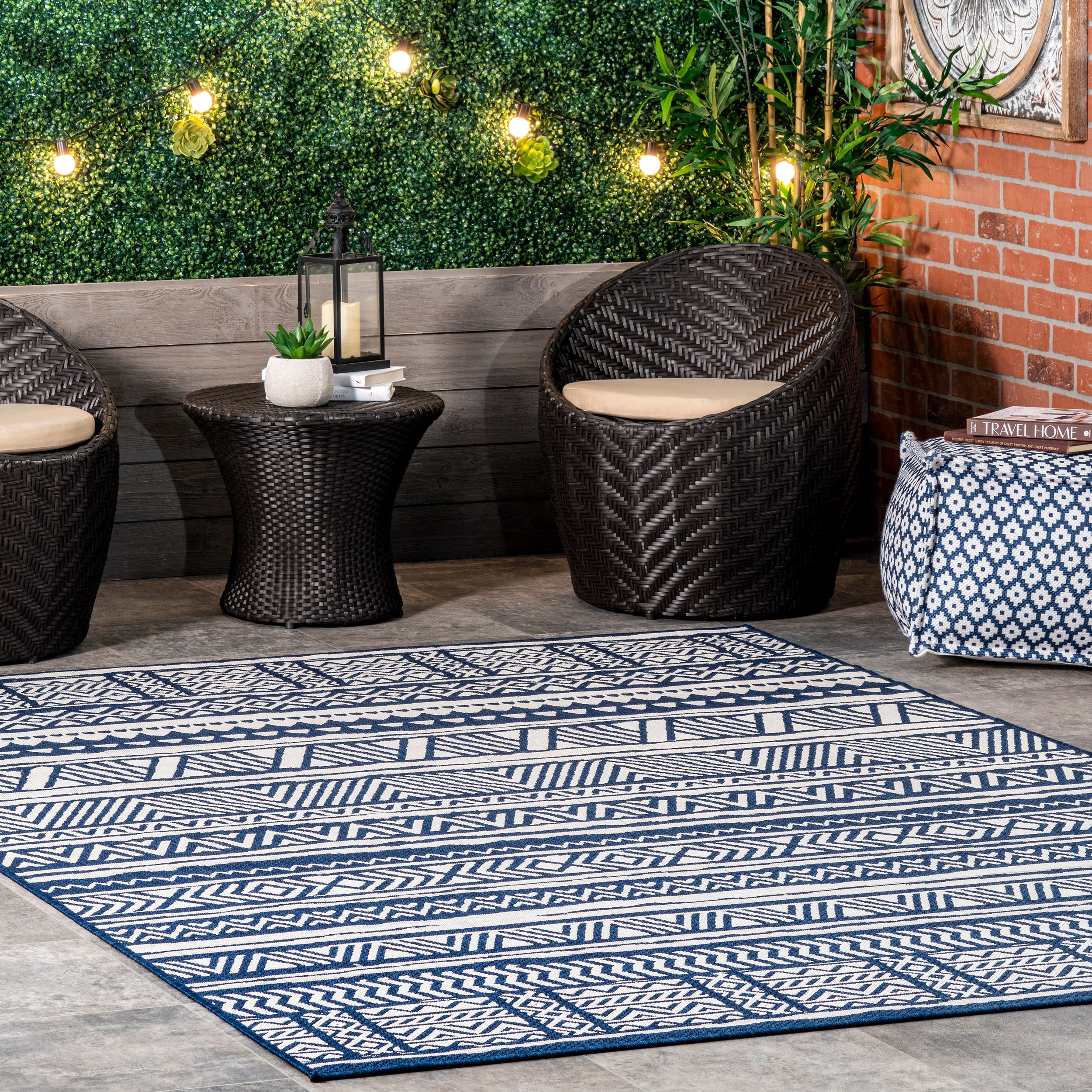 Abbey Tribal Striped Indoor/Outdoor Area Rug - Image 2