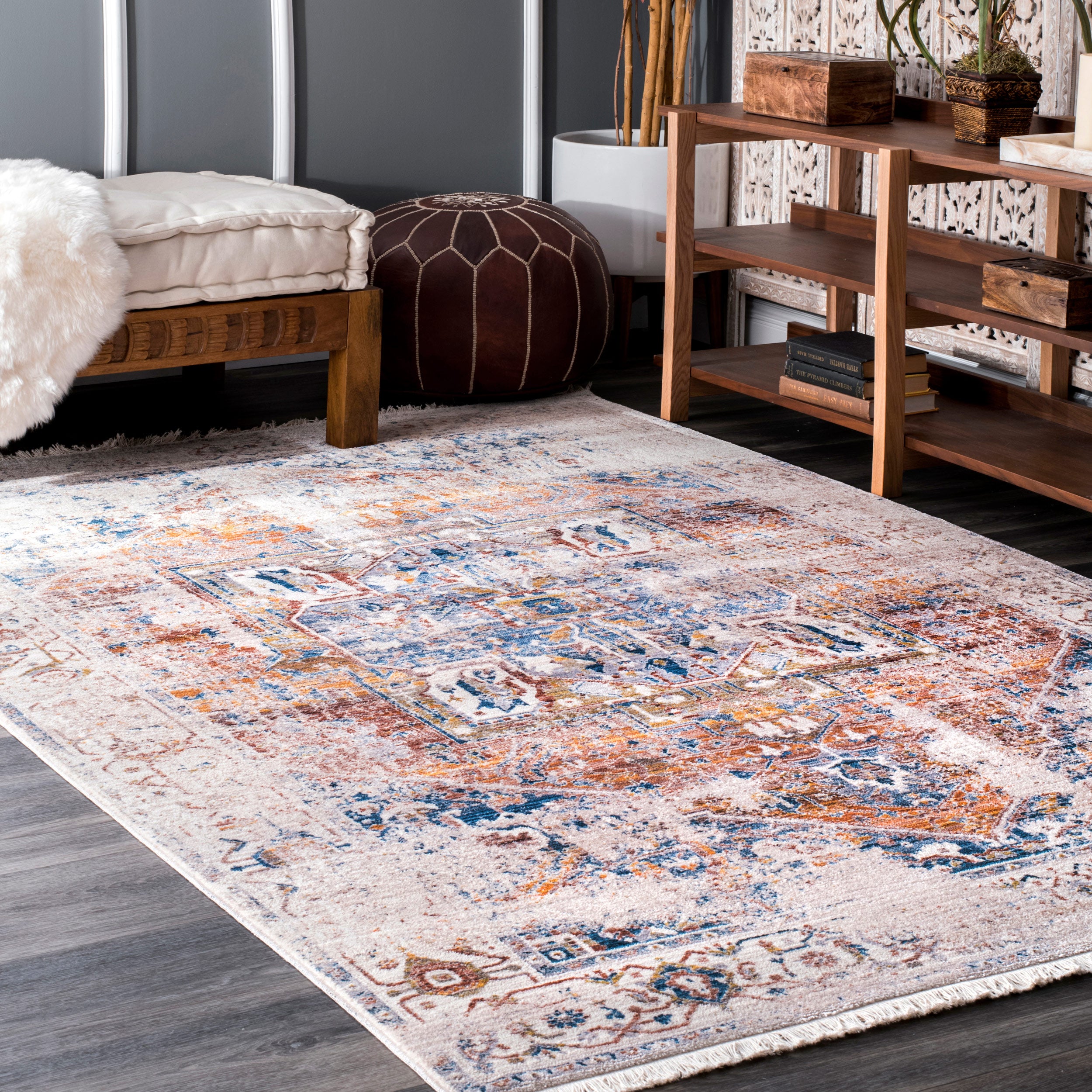 Harriet Vintage Medallion Fringe Area Rug - Image 14