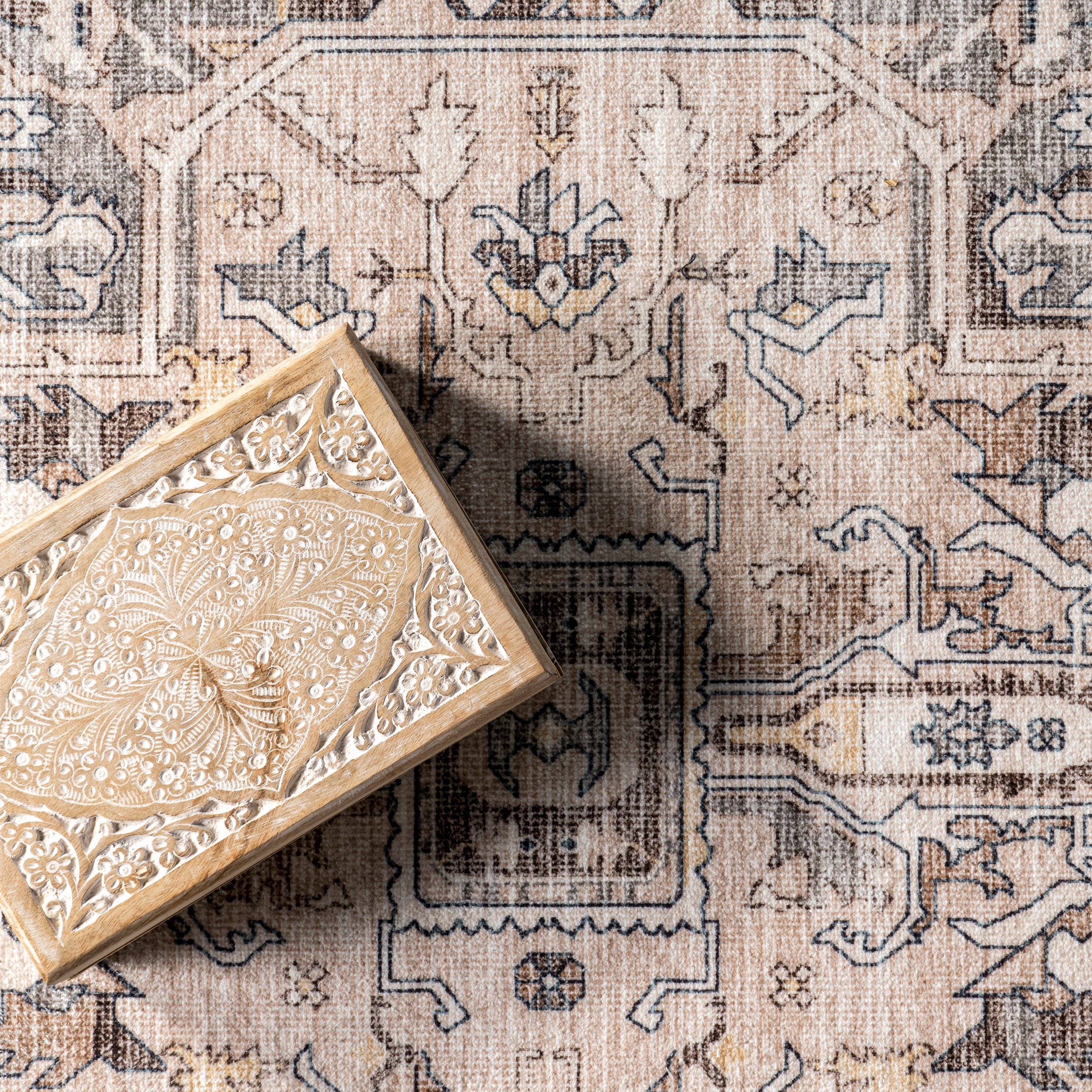 Brielle Machine Washable Vintage Medallion Area Rug - Image 19