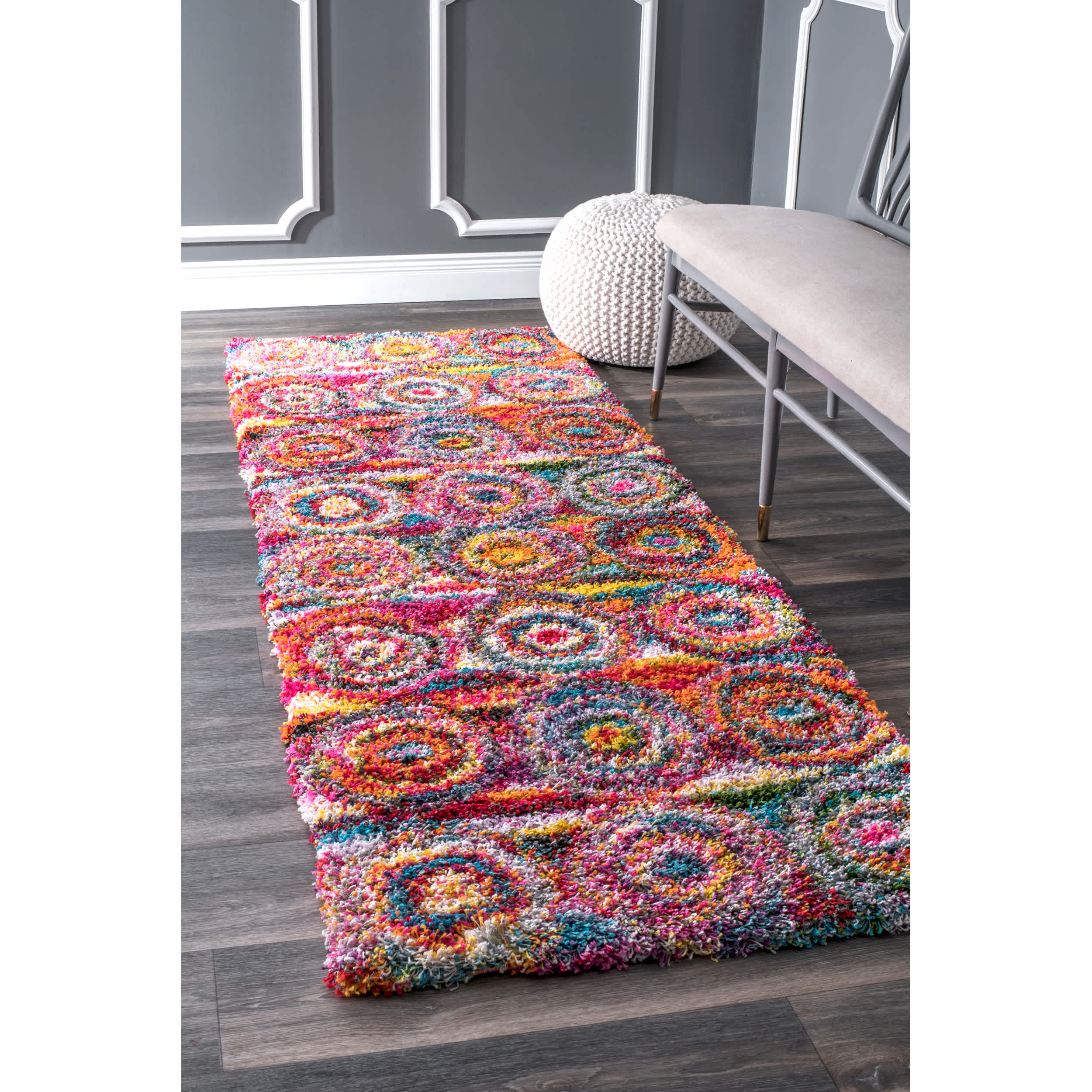 Kindra Circles Shaggy Area Rug - Image 5