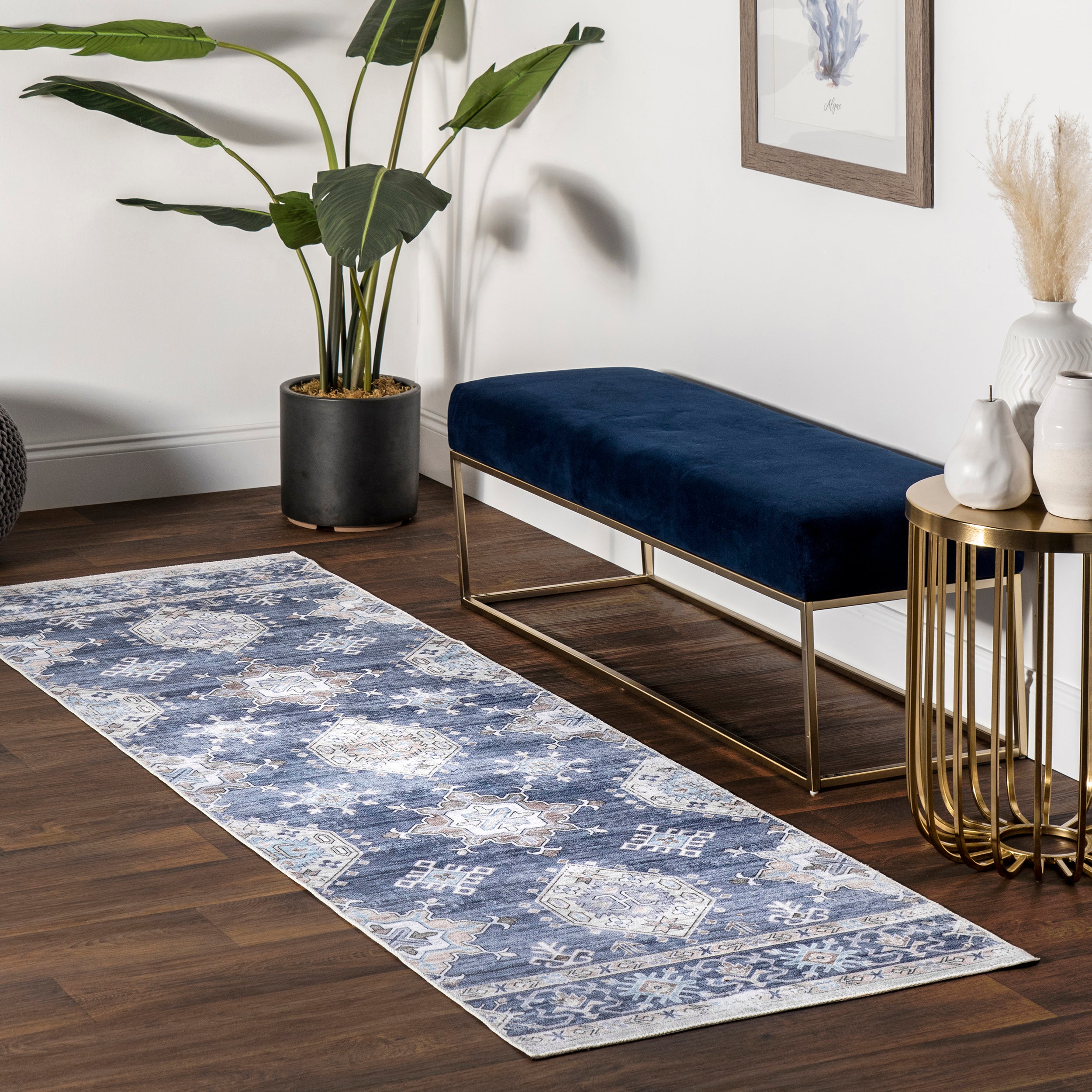 Finley Machine Washable Vintage Distressed Area Rug - Image 10