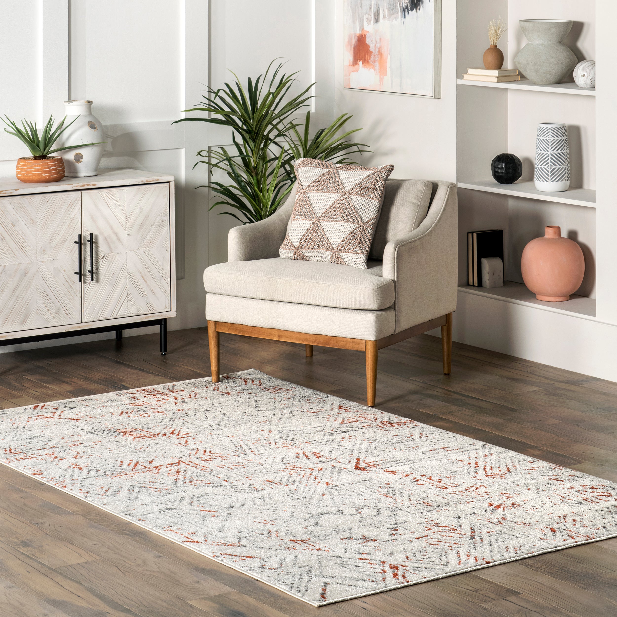 Elizabeth Faded Geometric Area Rug - Image 2
