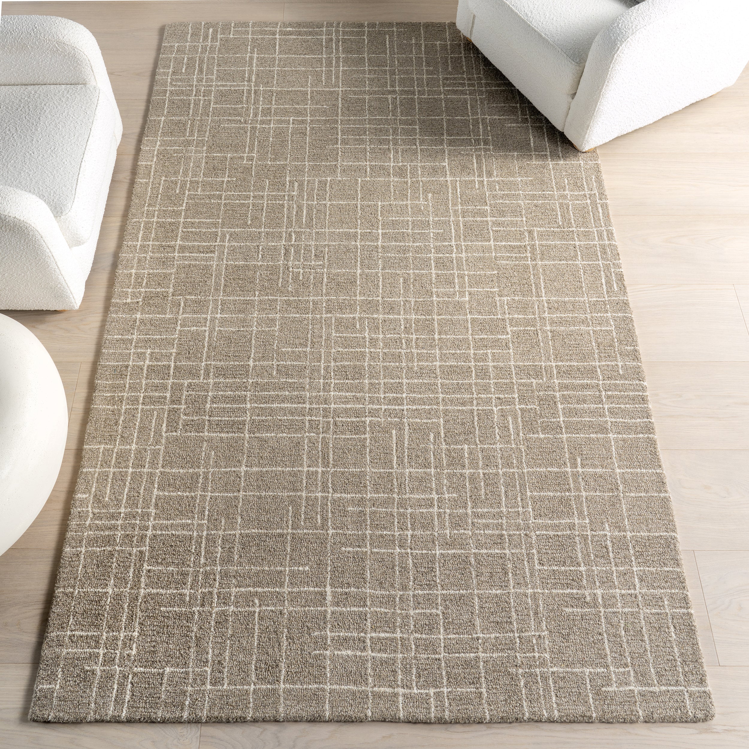 Tiera Checkered Wool Area Rug - Image 2