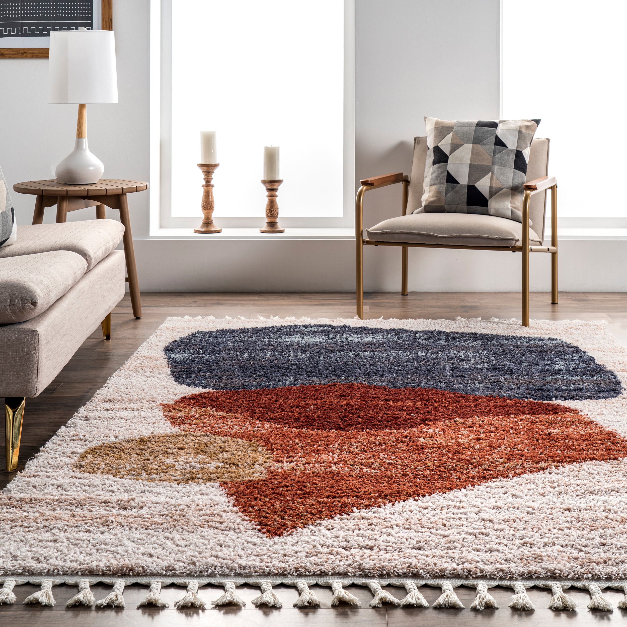 Kassidy Shaggy Contemporary Tassel Area Rug - Image 8