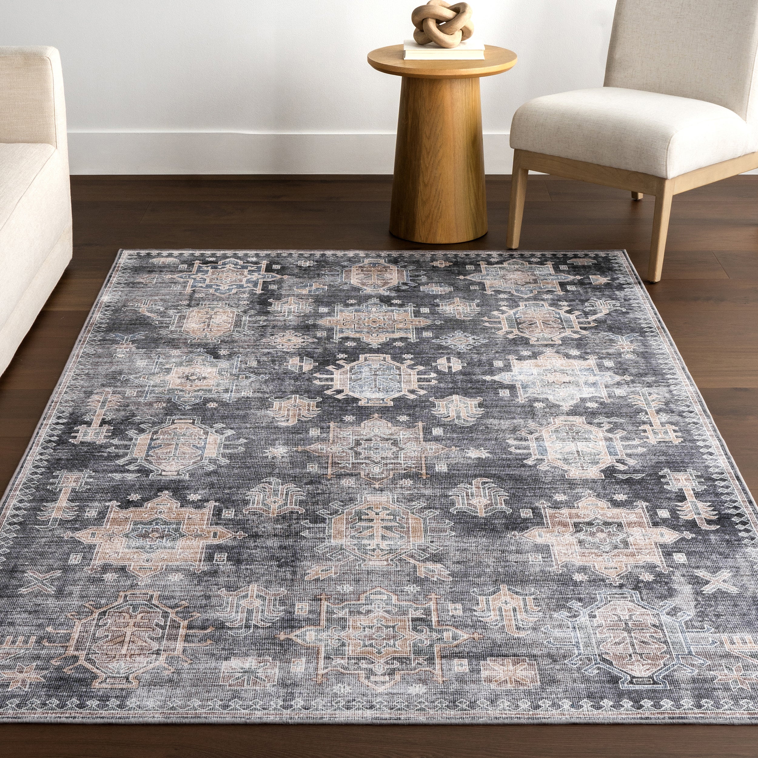 Philomena Medallion Spill Proof Machine Washable Area Rug - Image 18
