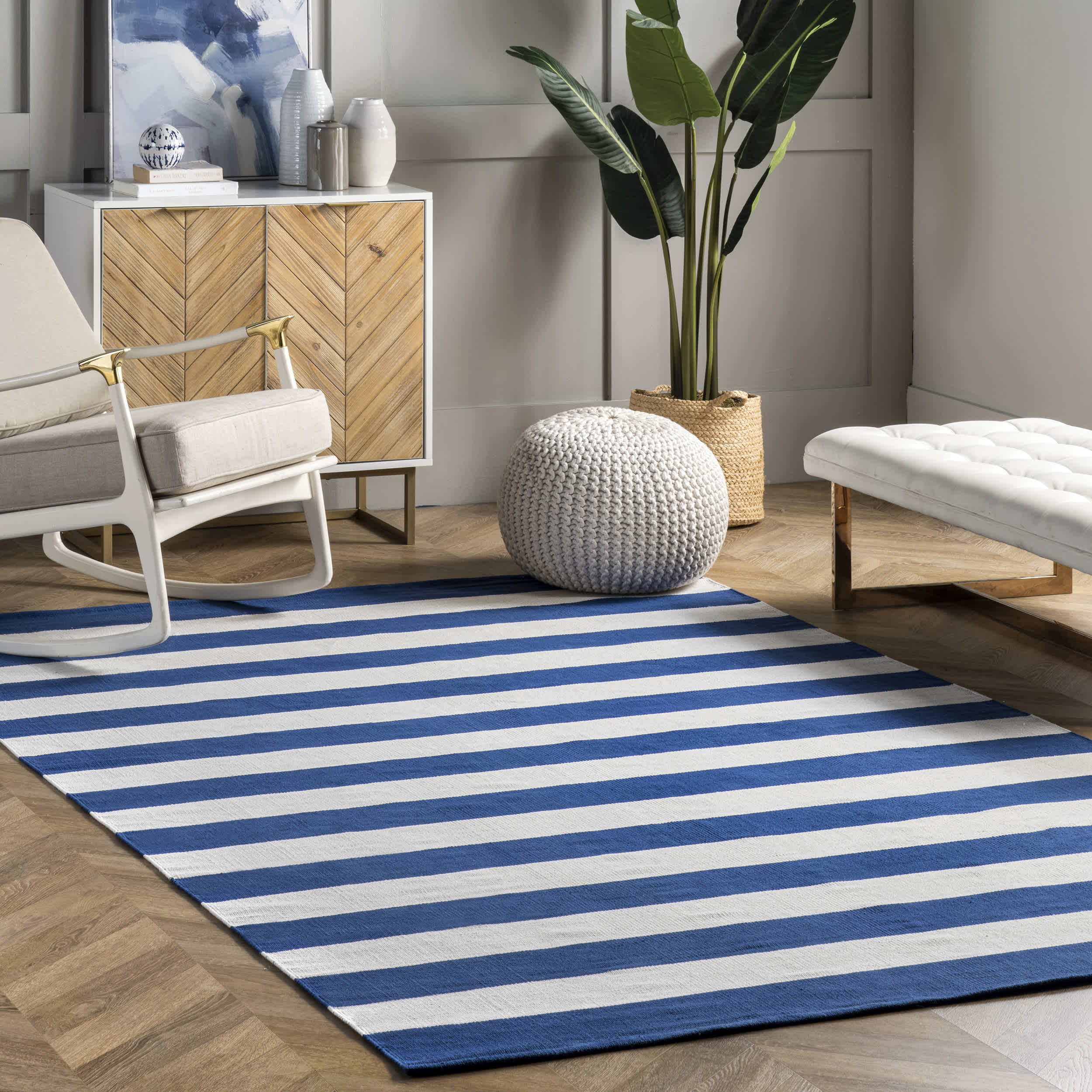 Gracen Cotton Stripe Area Rug - Image 4