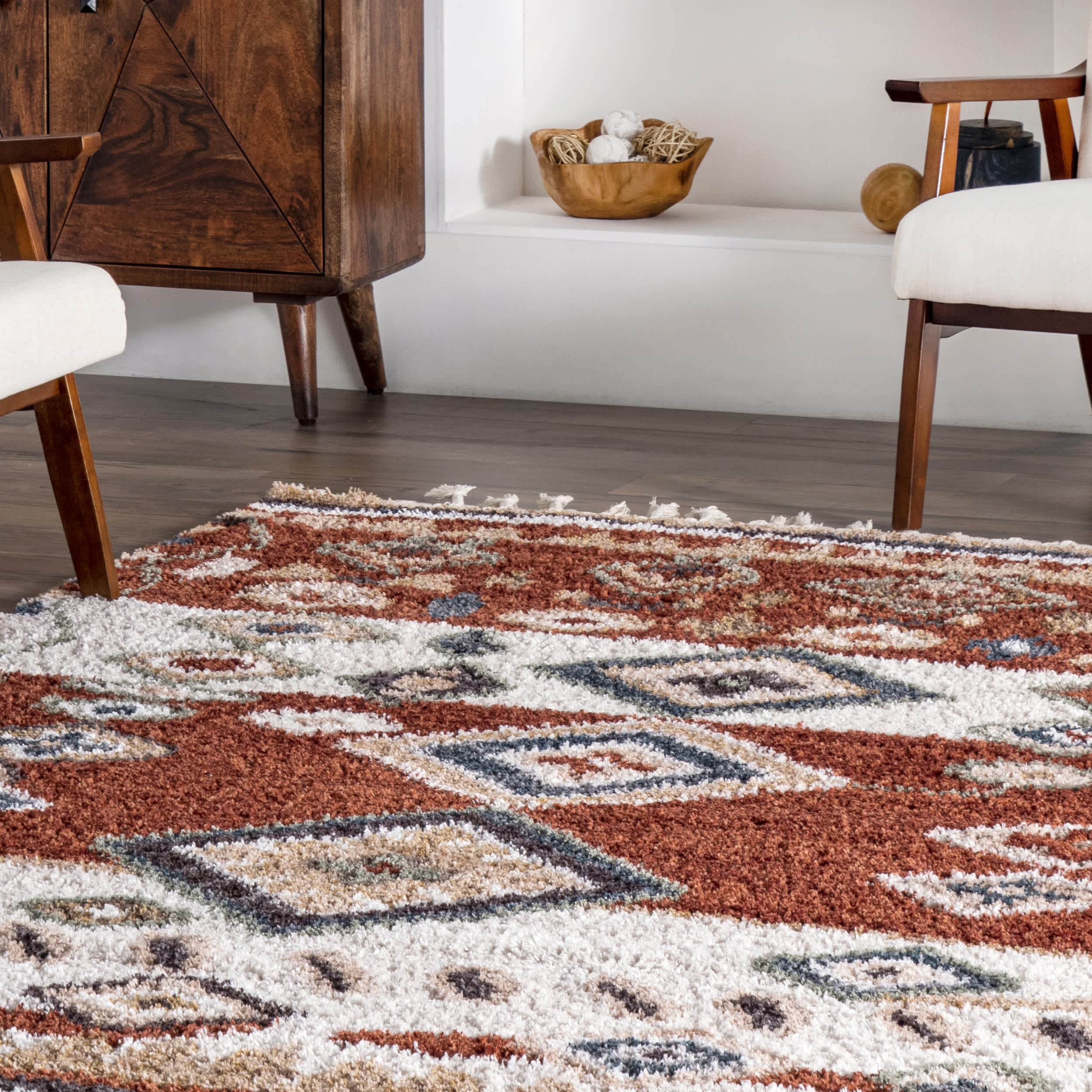 Southwestern Rosemarie Moroccan Tassel Shag Area Rug - Image 10