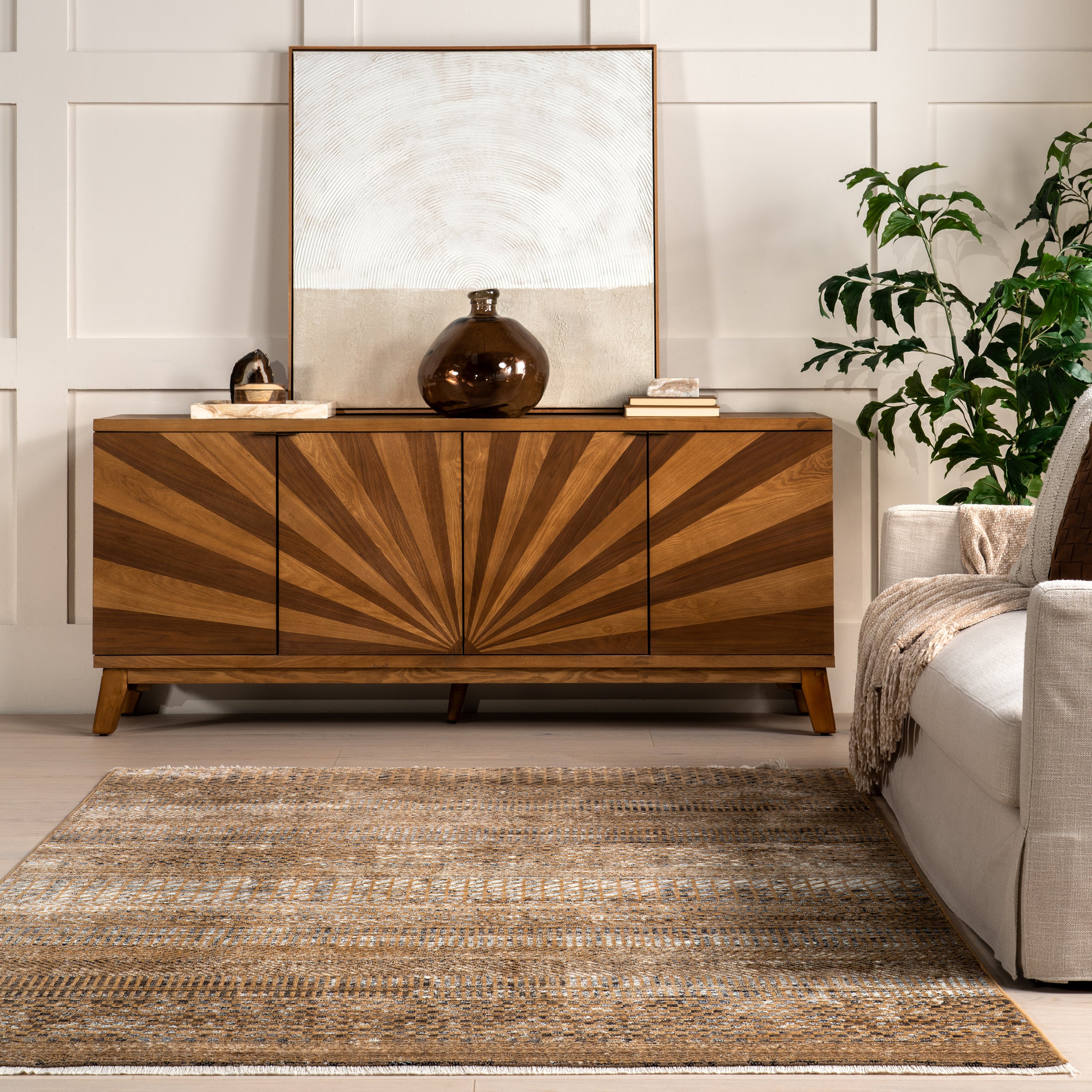 Lavender Geometric Fringe Area Rug - Image 8