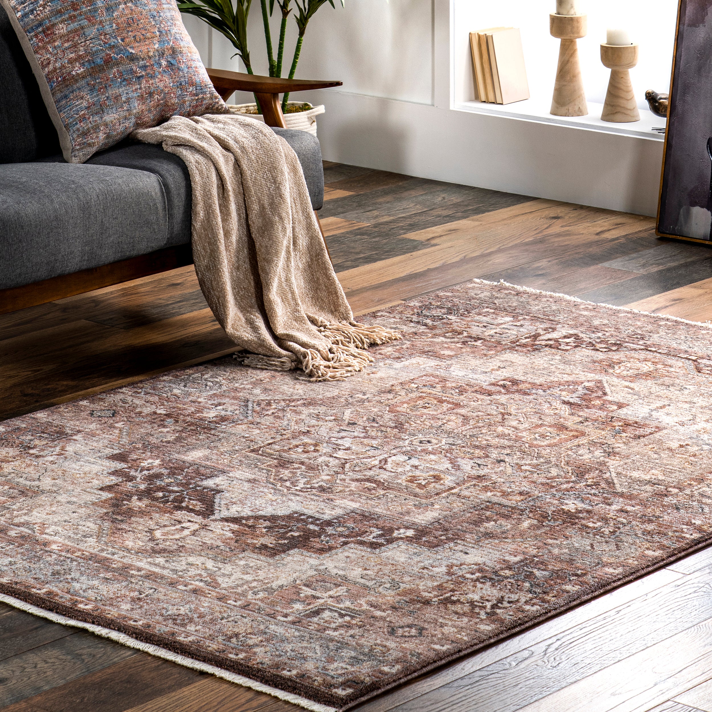 Philippa Traditional Medallion Fringe Area Rug - Image 9