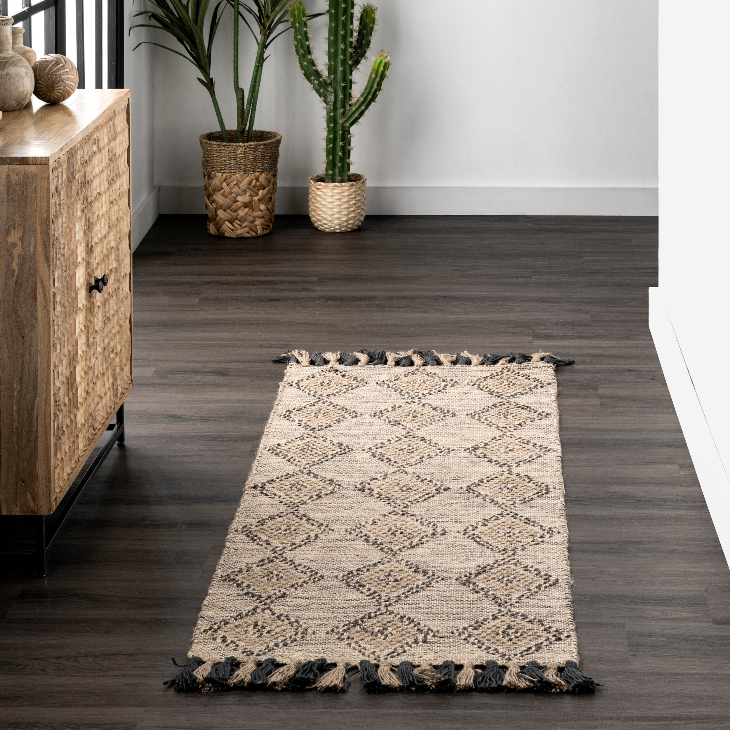 Britta Textured Diamond Tassel Area Rug - Image 10