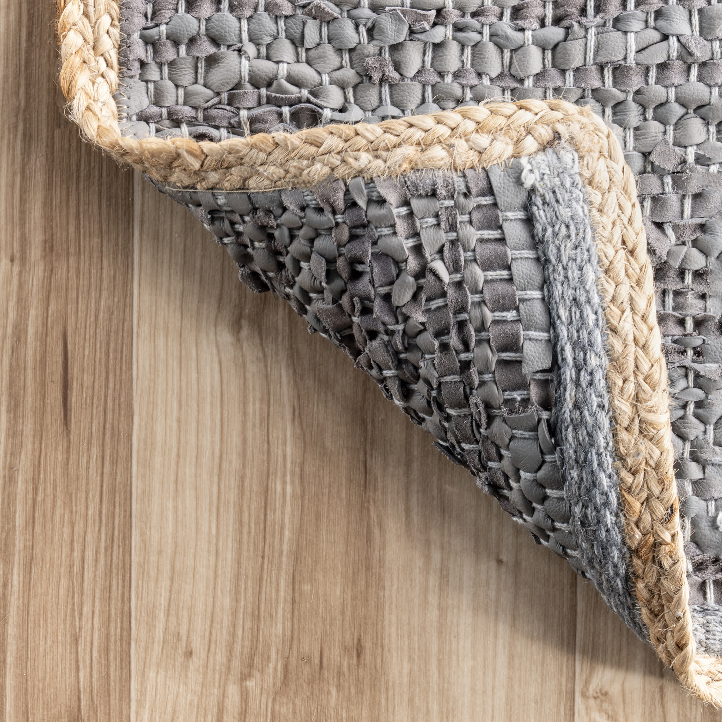 Sabby Hand Woven Leather Flatweave Area Rug - Image 25