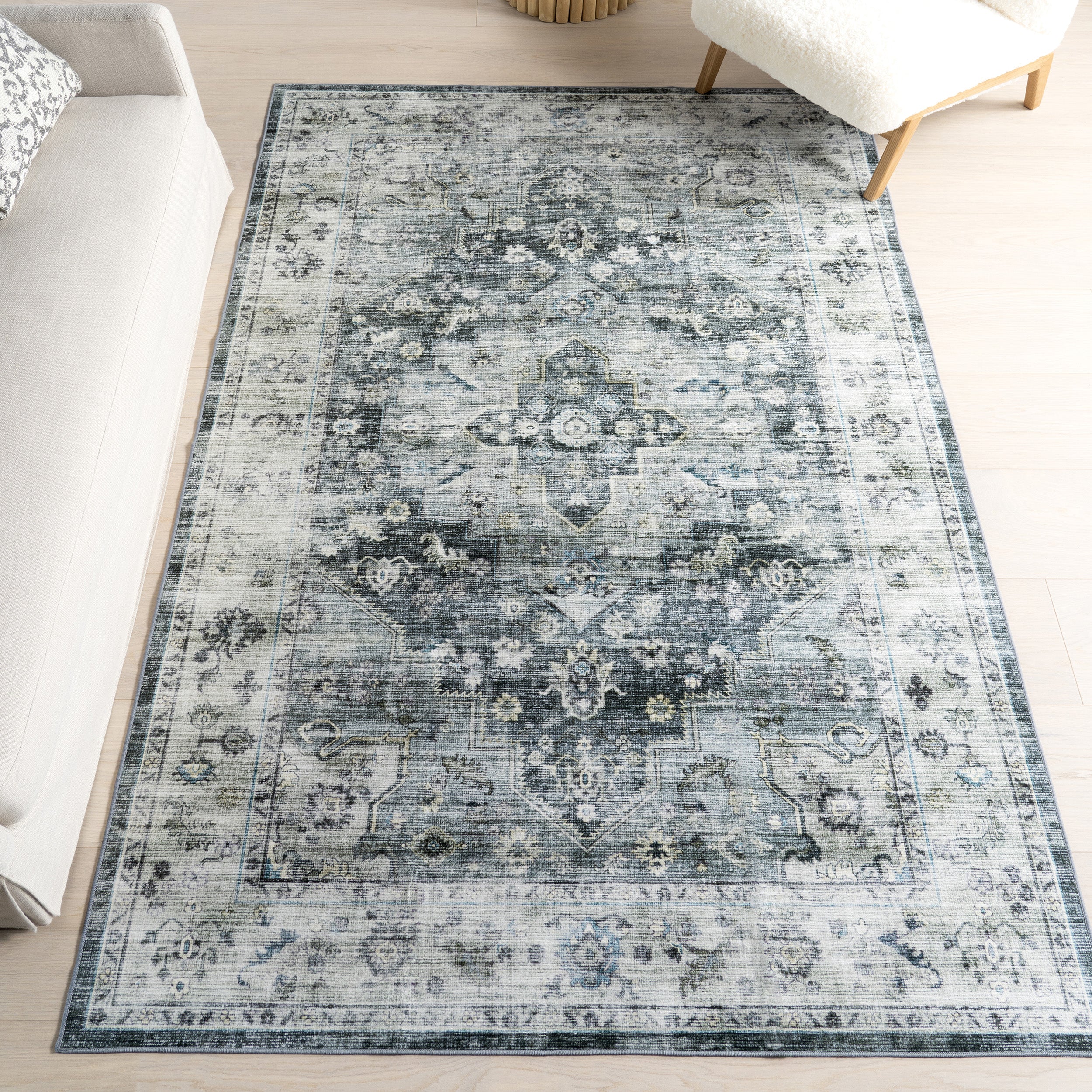 Kaiana Medallion Spill Proof Machine Washable Area Rug - Image 2
