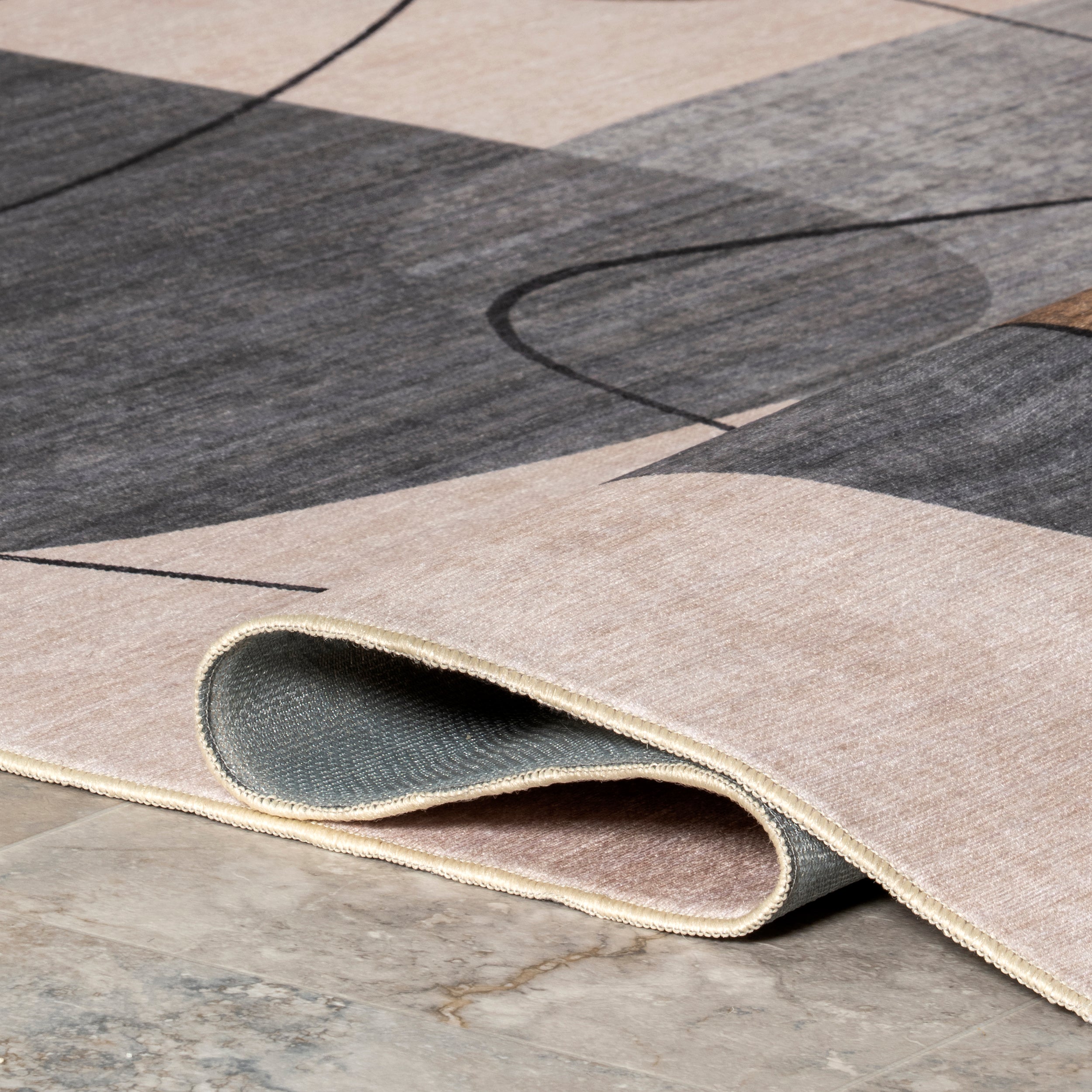 Rylee Abstract Machine Washable Indoor/Outdoor Area Rug - Image 4