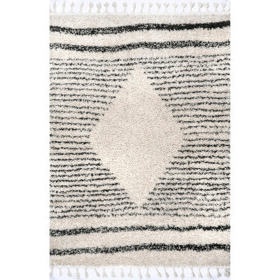 Kiera Moroccan Diamond Tassel Area Rug