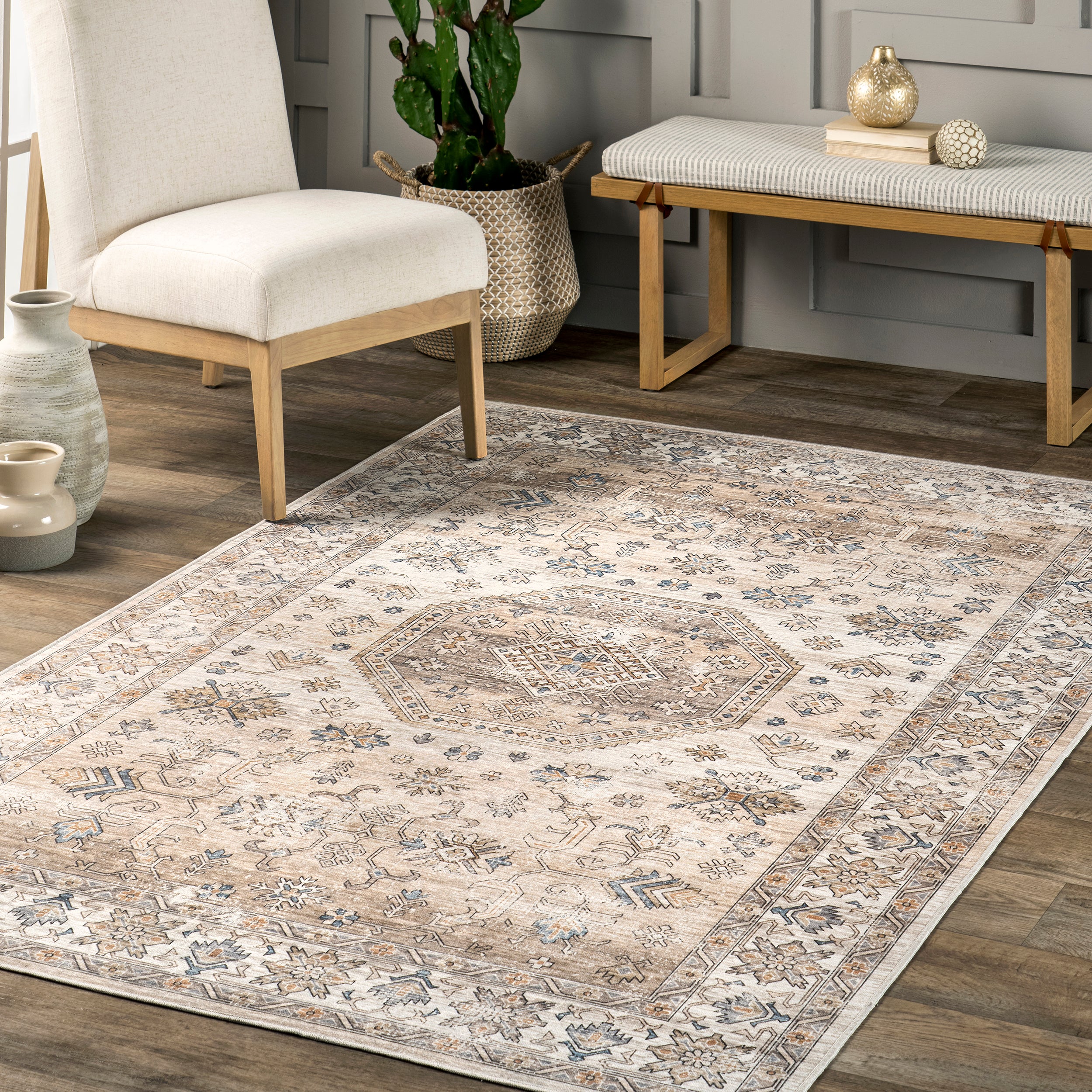 Darby Persian Stain Repellent Machine Washable Area Rug - Image 9