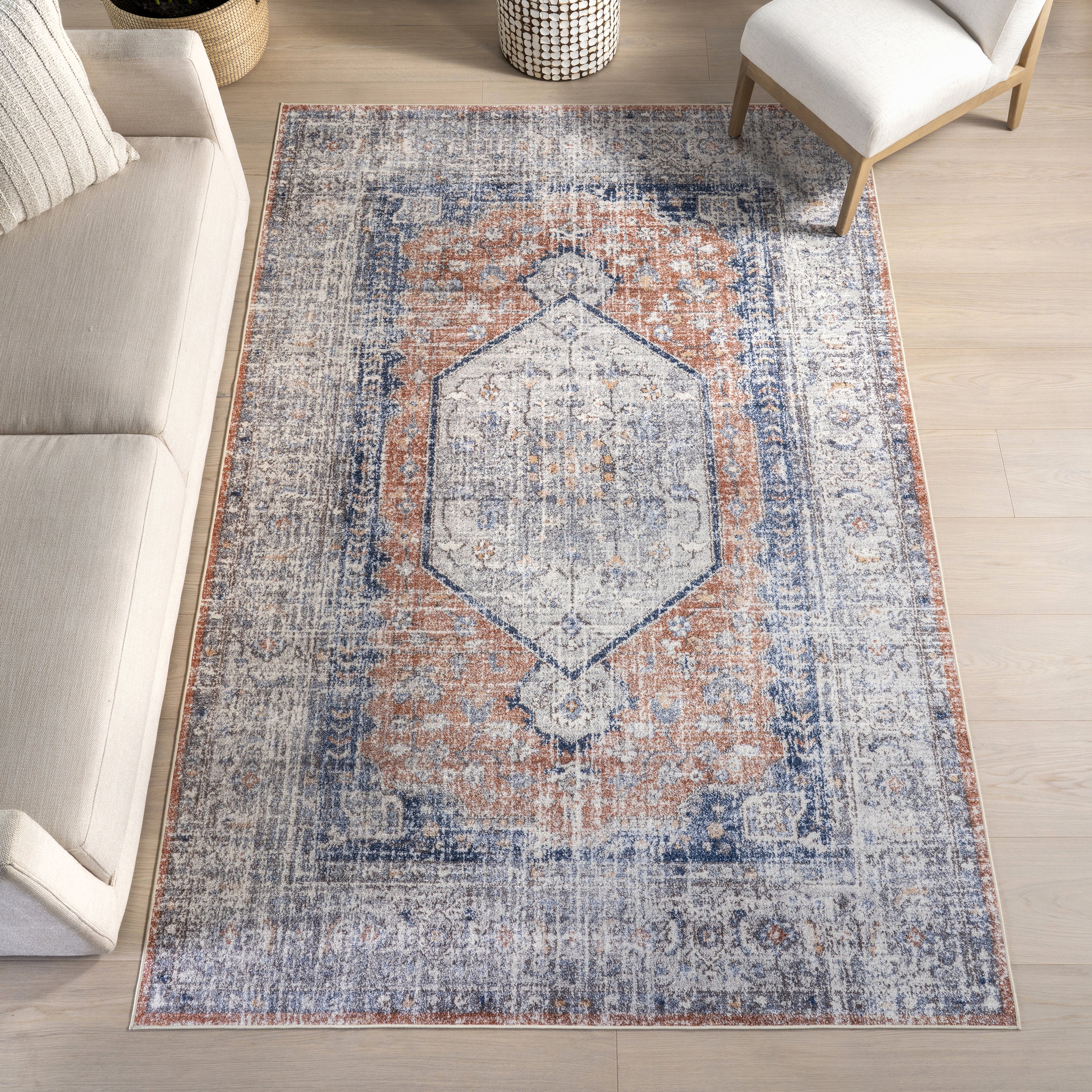 Iana Medallion SplashGuard Machine Washable Area Rug - Image 2