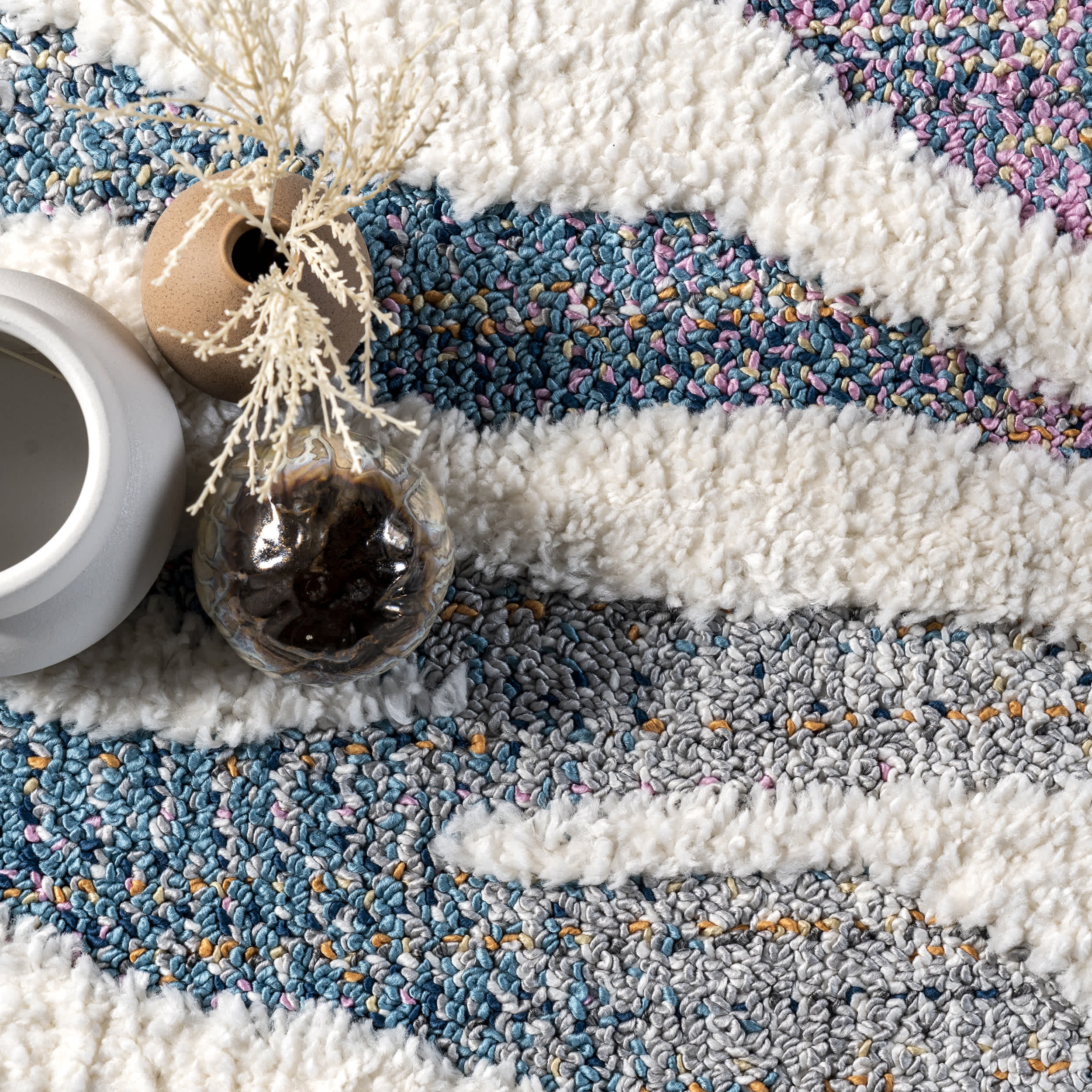 Luci Zebra Striped Shag Area Rug - Image 6