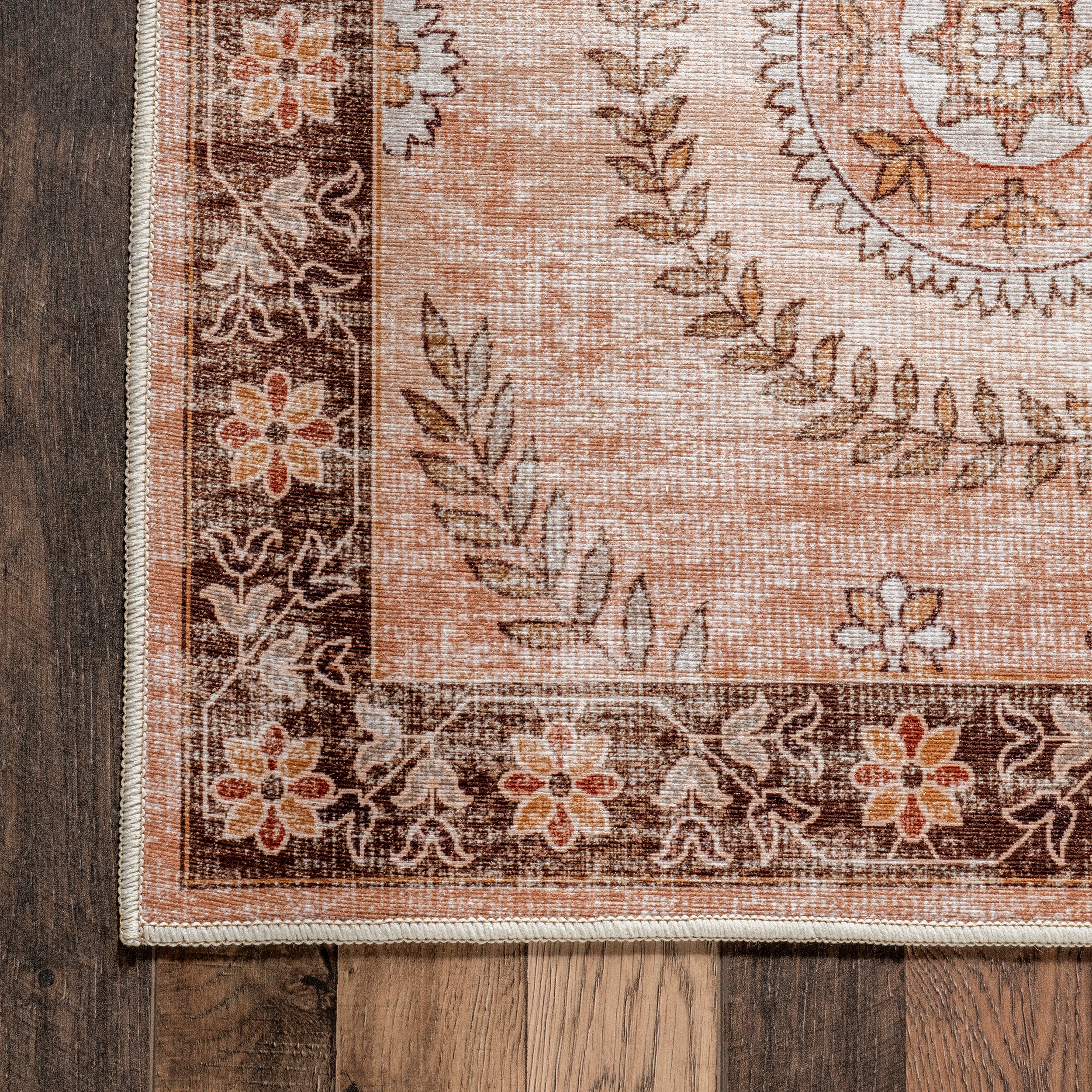 Kirsi Vintage Medallions Machine Washable Area Rug - Image 5