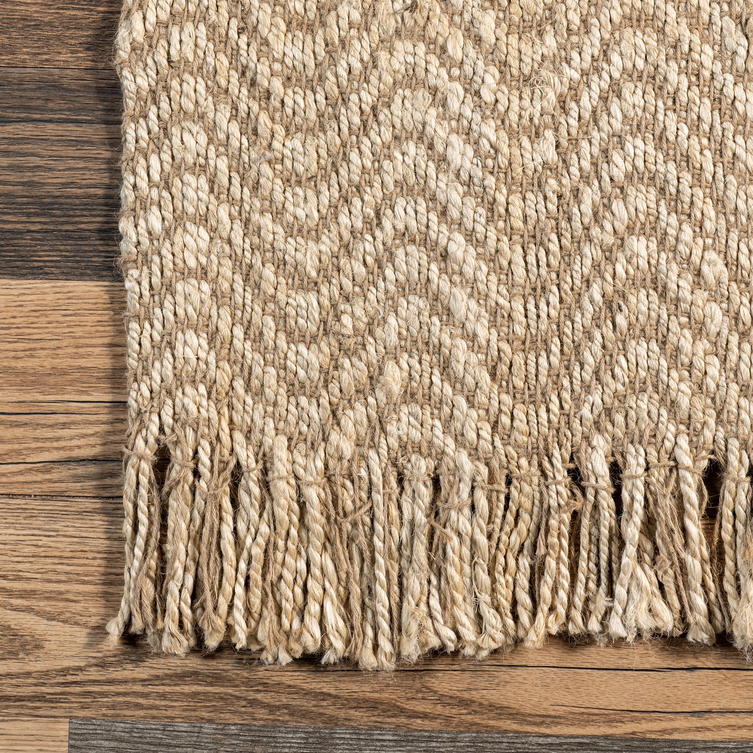 Don Chevron Jute Tasseled Area Rug - Image 5