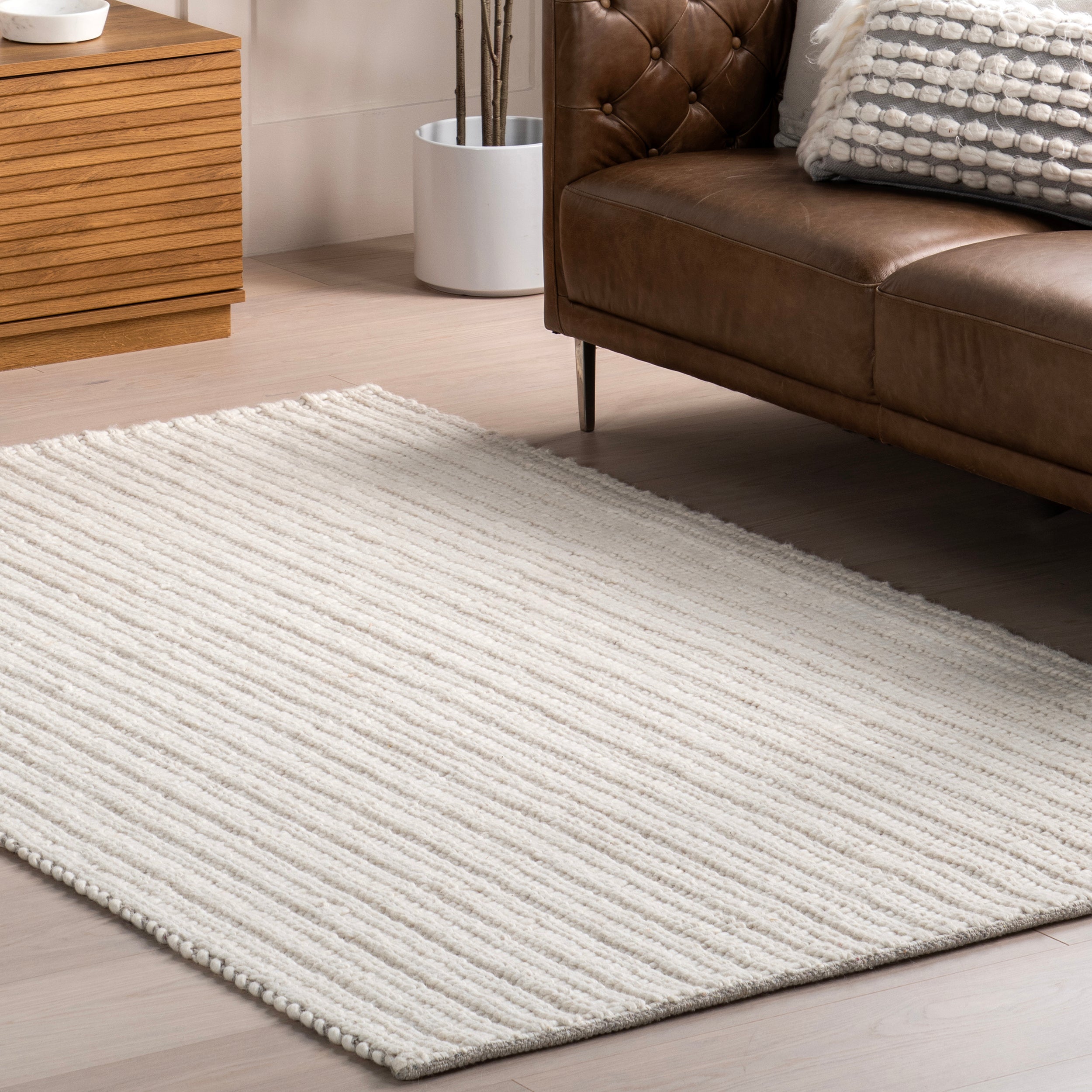 Aaleigha Casual Striped Wool Area Rug - Image 18