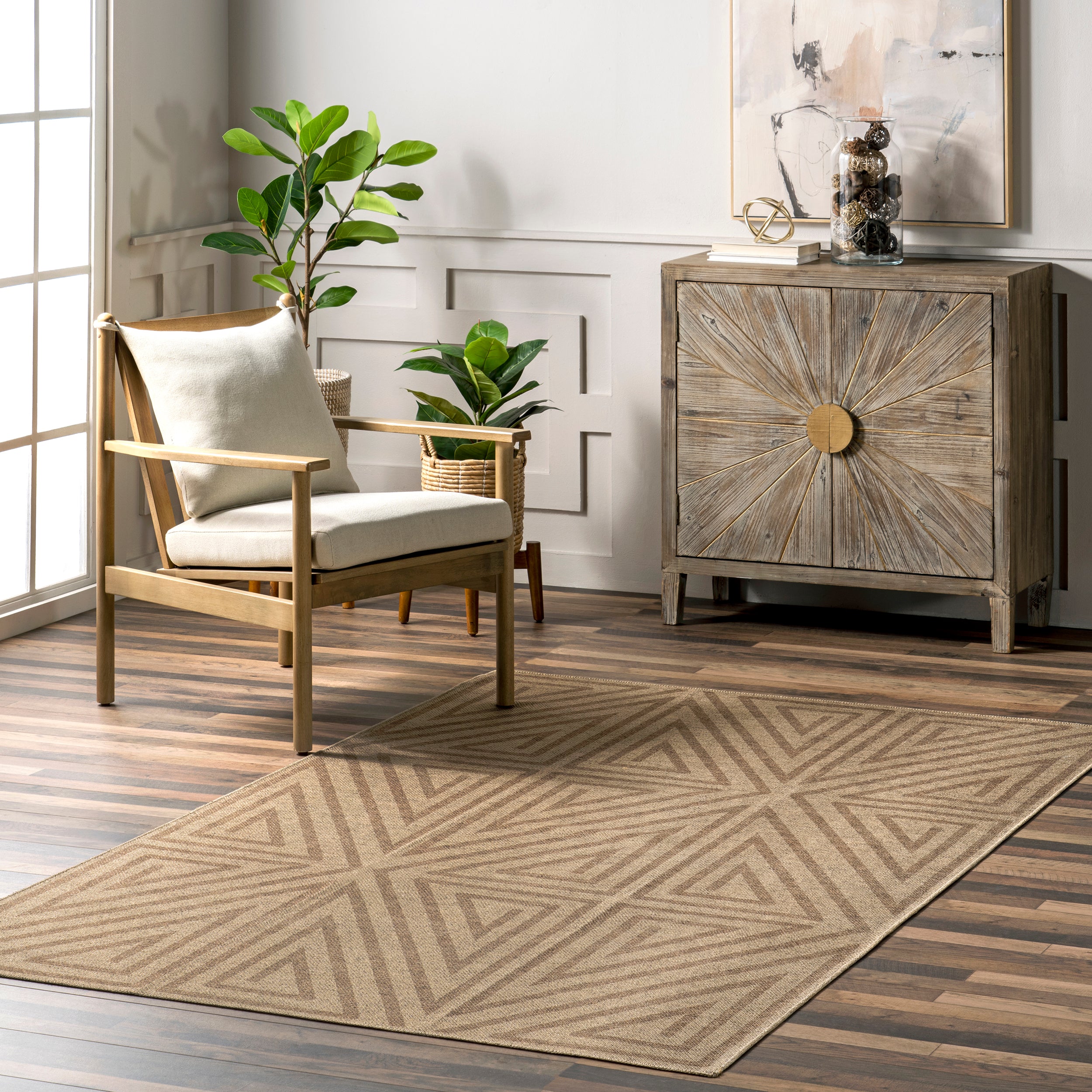 Elba Triangular Easy-Jute Machine Washable Area Rug - Image 2