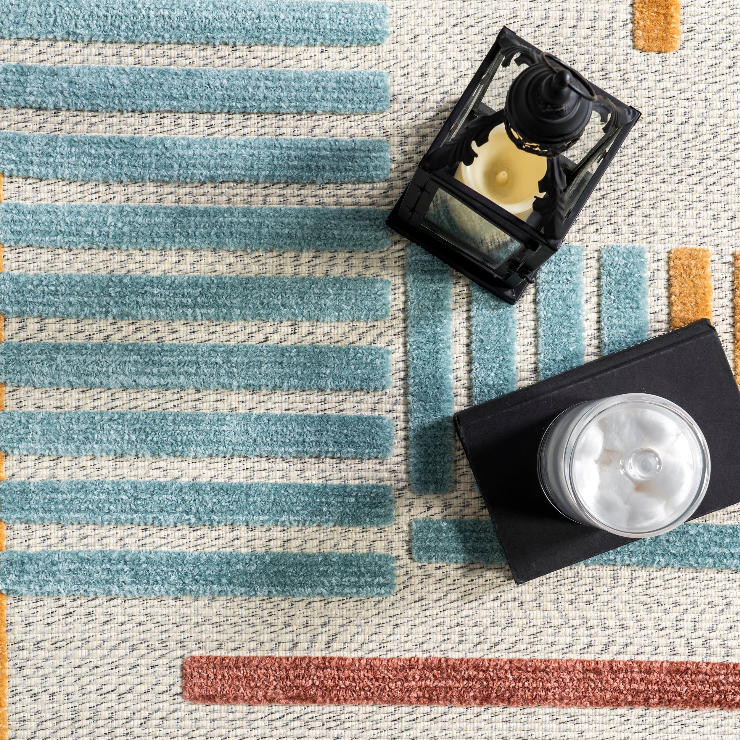 Enya High-Low Striped Indoor/Outdoor Area Rug - Image 6