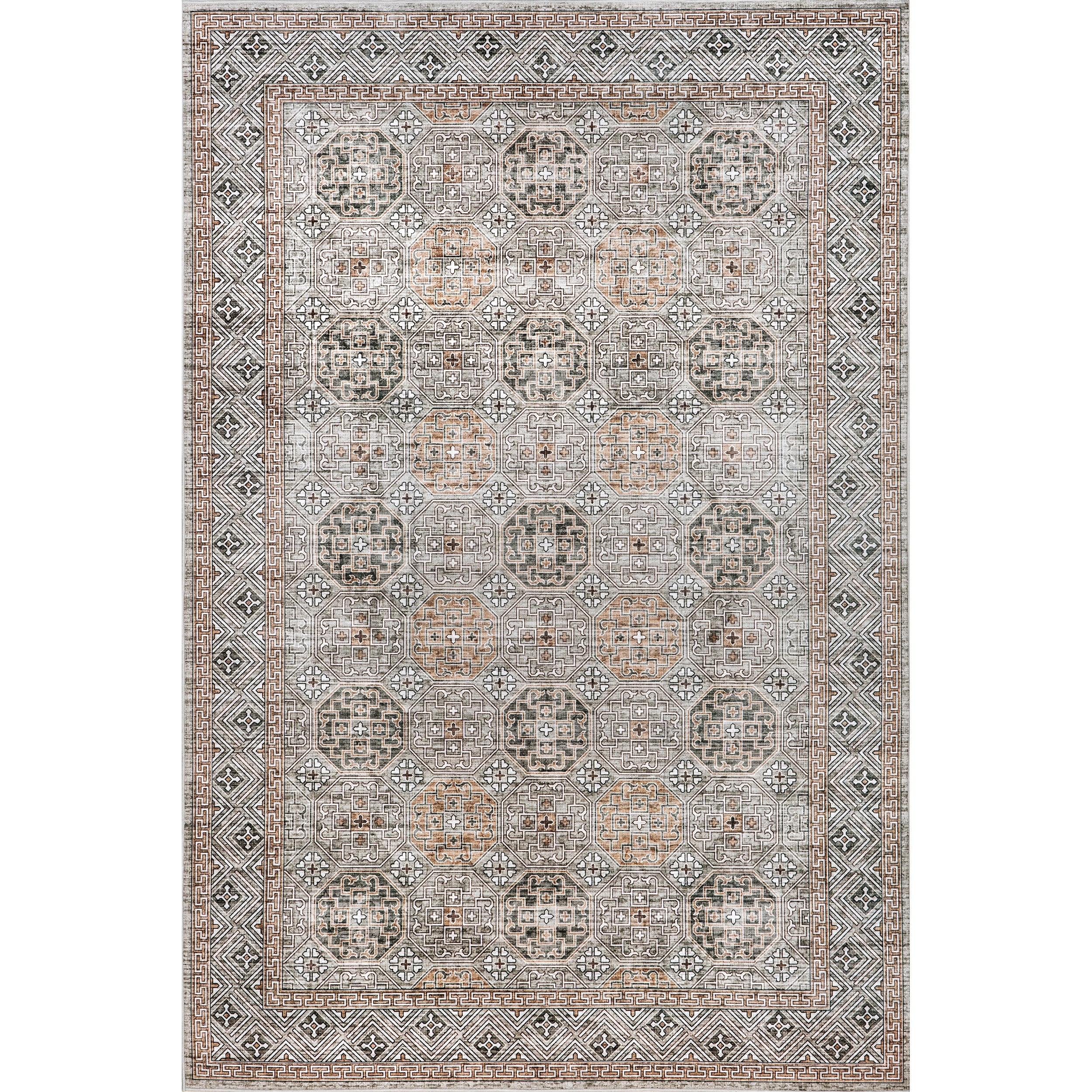 Xenia Faded Transitional Machine Washable Area Rug
