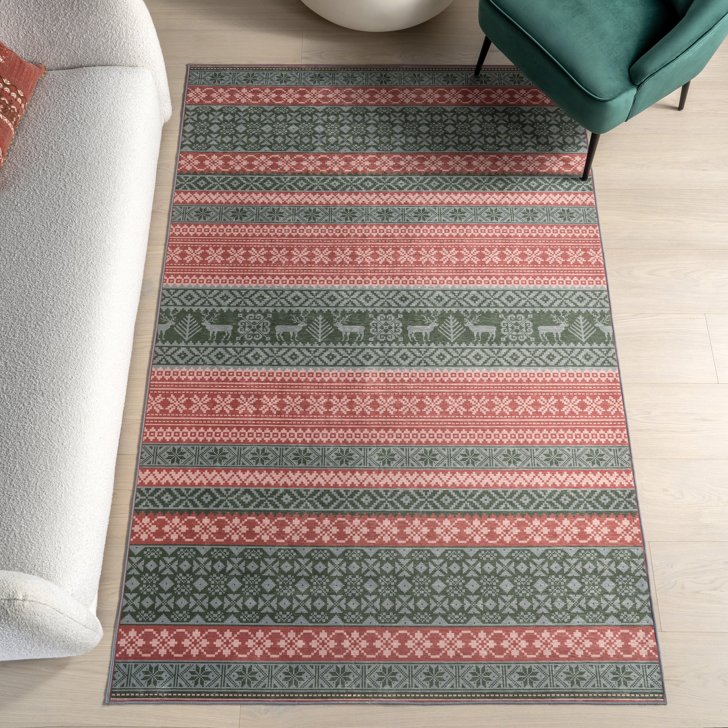 Ellasandra SplashGuard Graphic Machine Washable Area Rug - Image 2