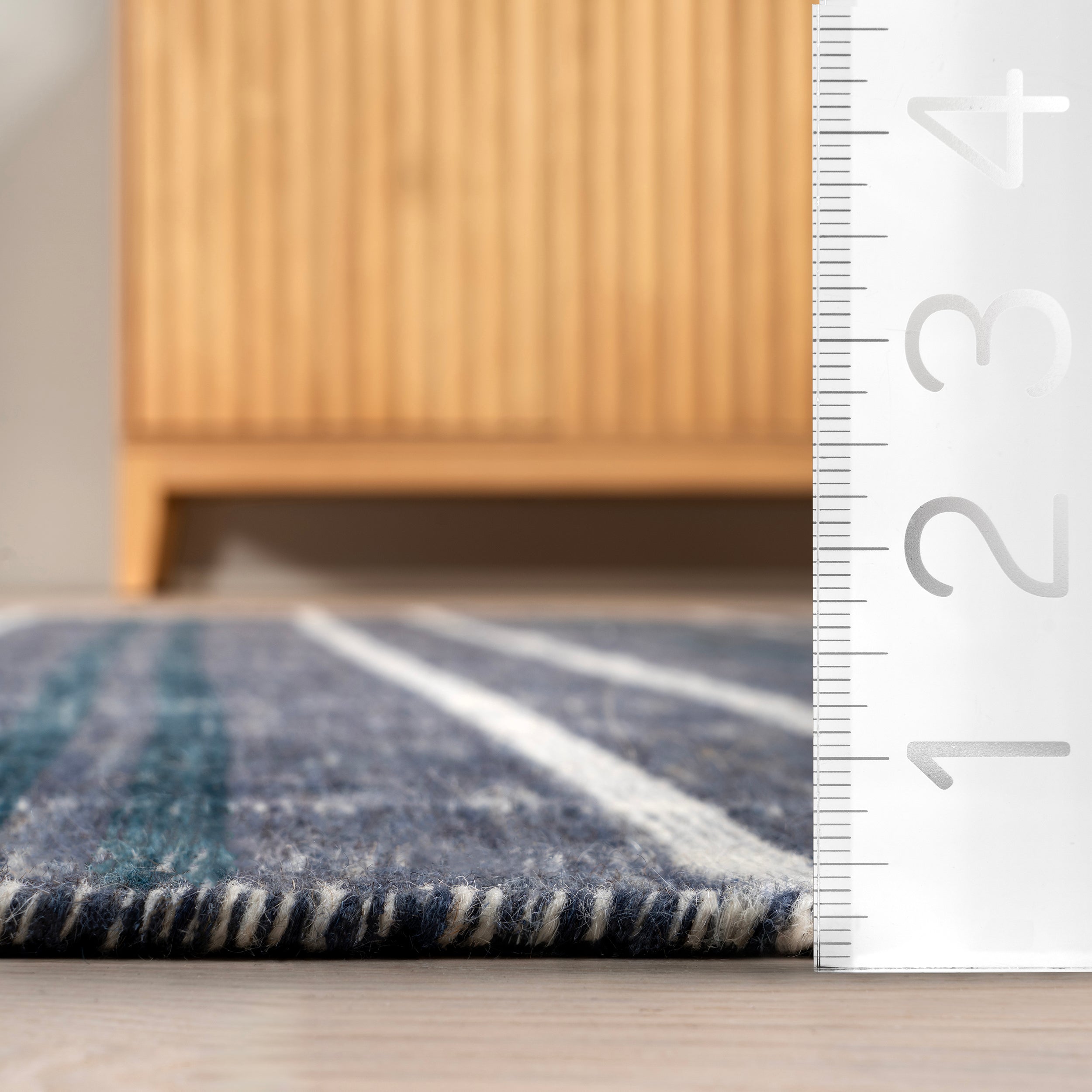 Loretta Plaid Wool Fringe Area Rug - Image 3