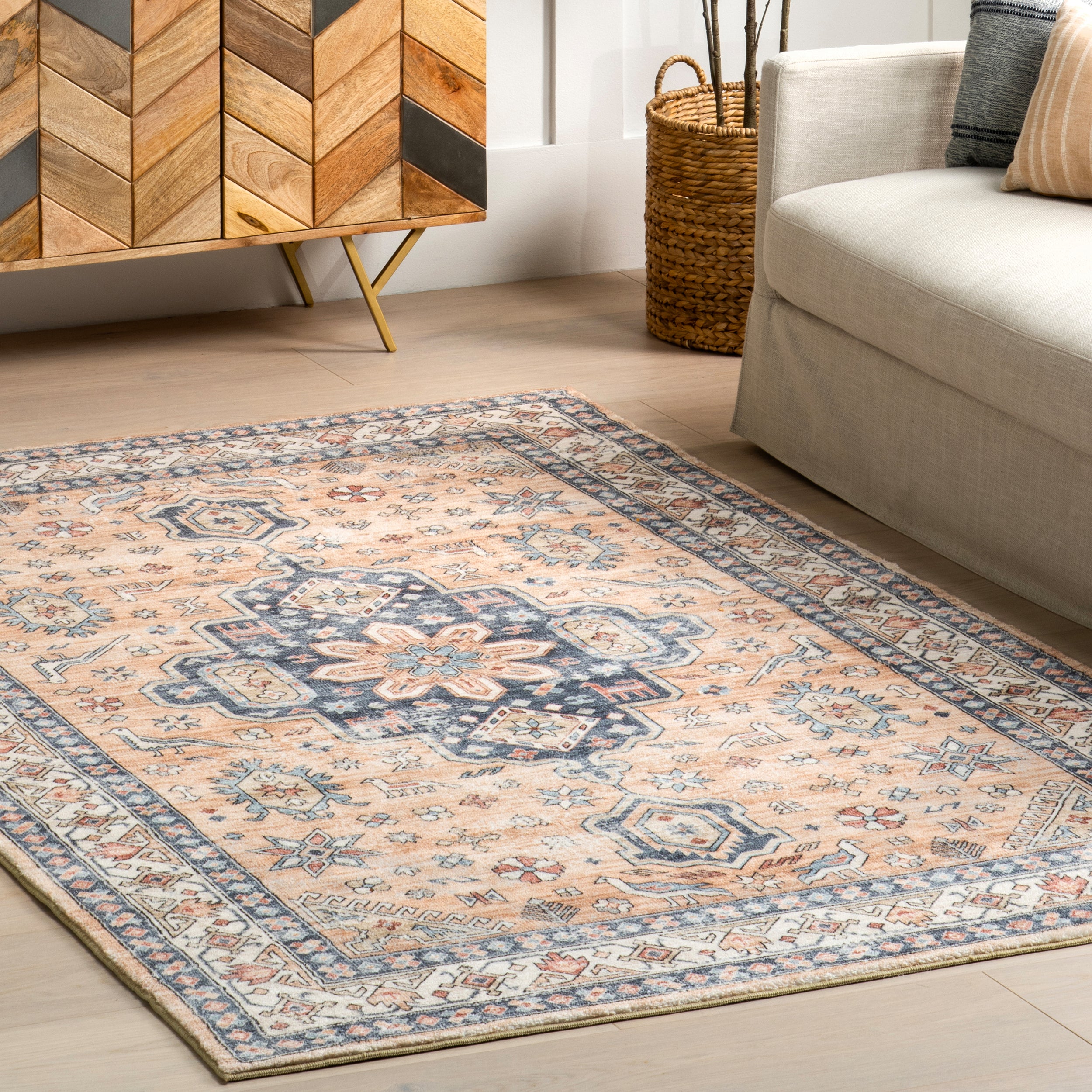 Jordan Vintage Medallion Machine Washable Area Rug - Image 18