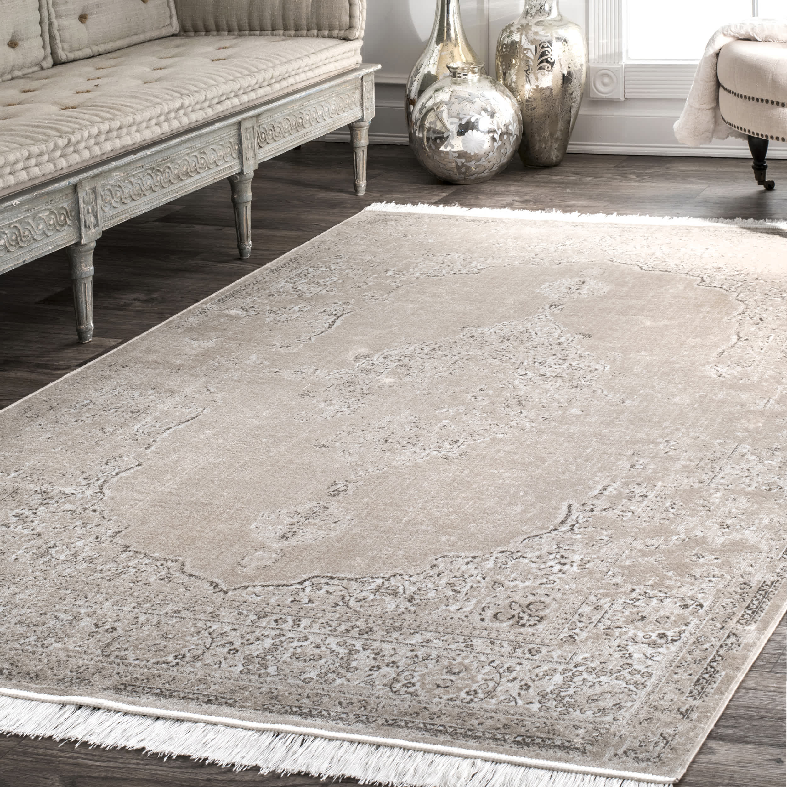 Vintage Medallion Cantrell Fringe Area Rug - Image 7