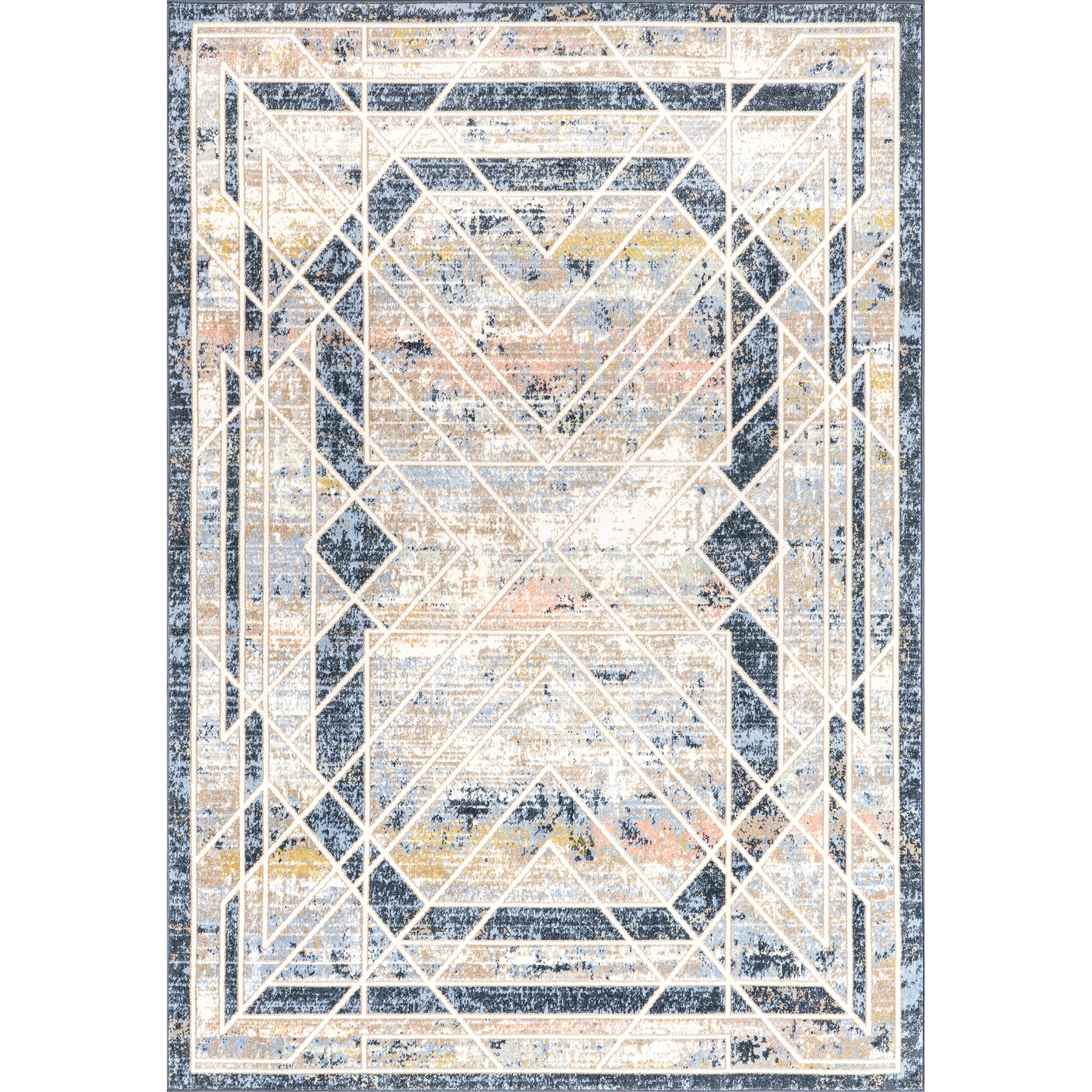 Nika Modern Faded Machine Washable Area Rug