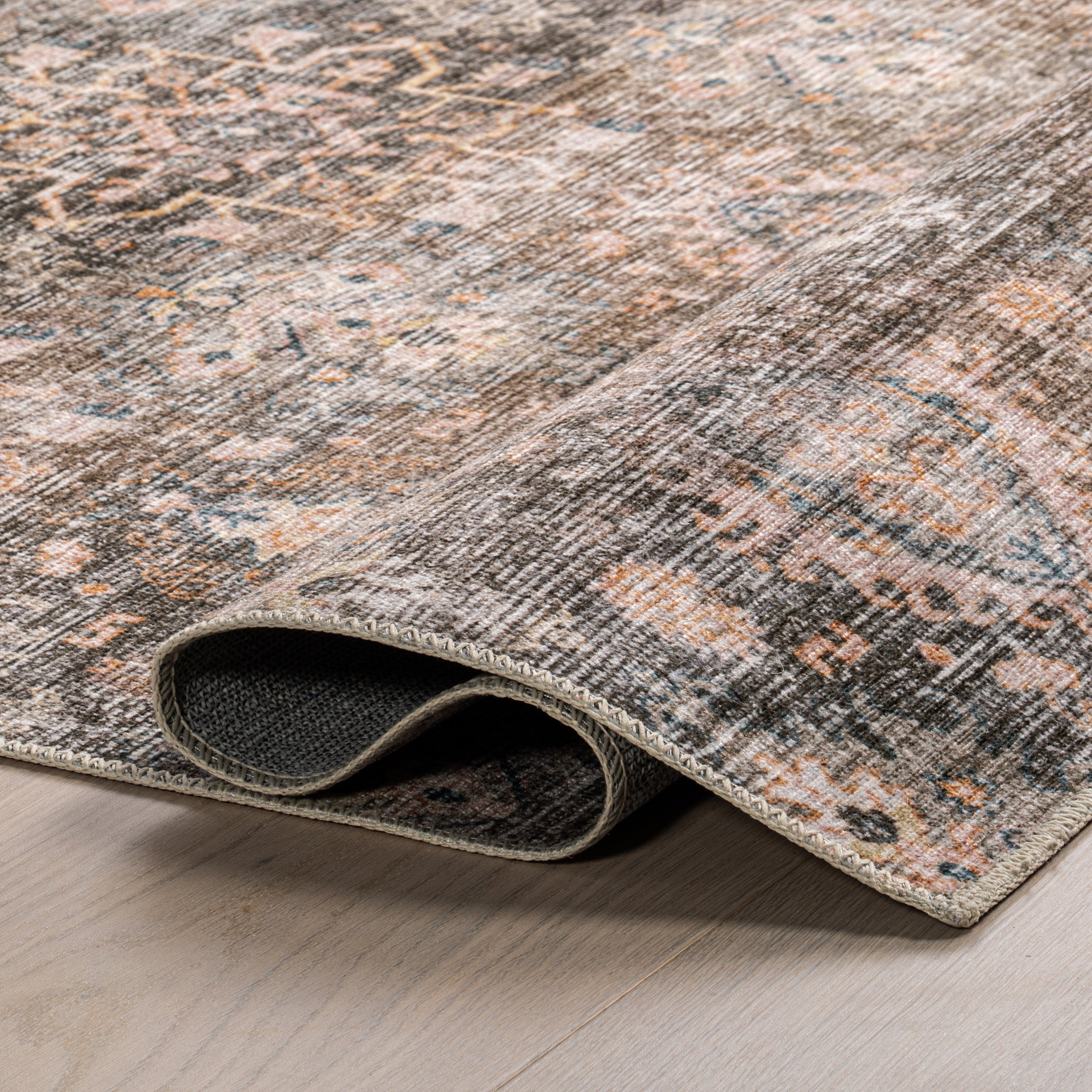Keziah Vintage Medallion Stain-Resistant Machine Washable Area Rug - Image 4