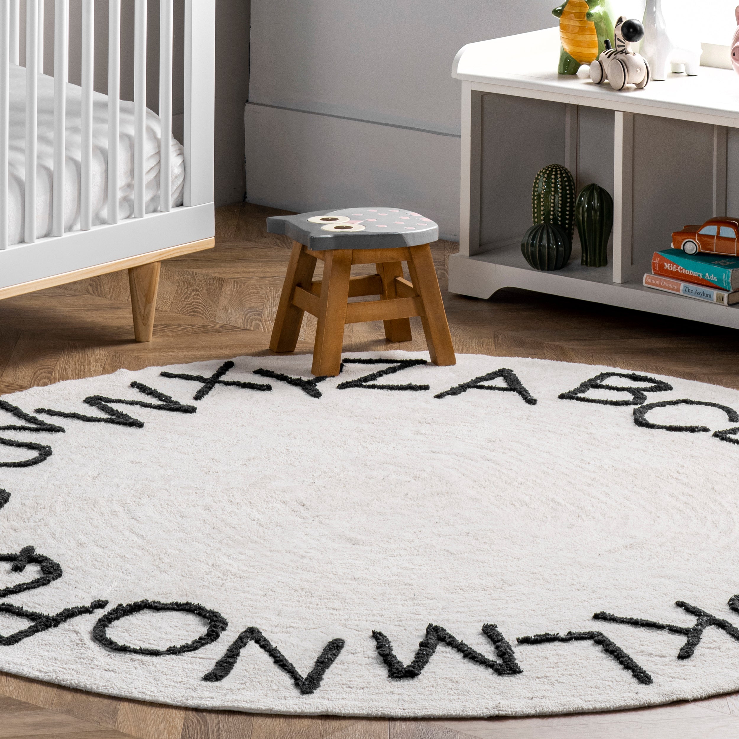 Kids Washable Round Alphabet Rug - Image 20