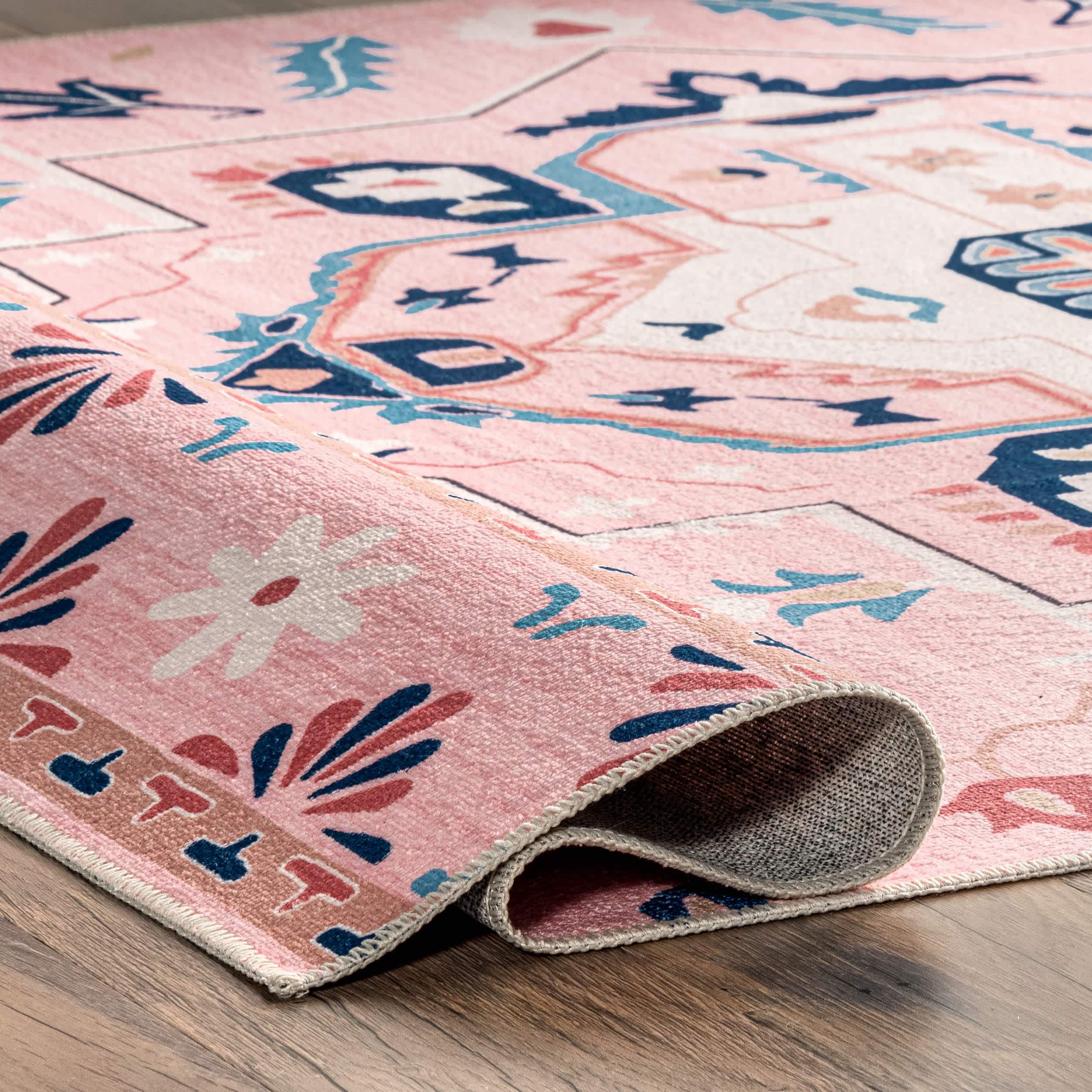 Roxanna Machine Washable Boho Floral Area Rug - Image 4