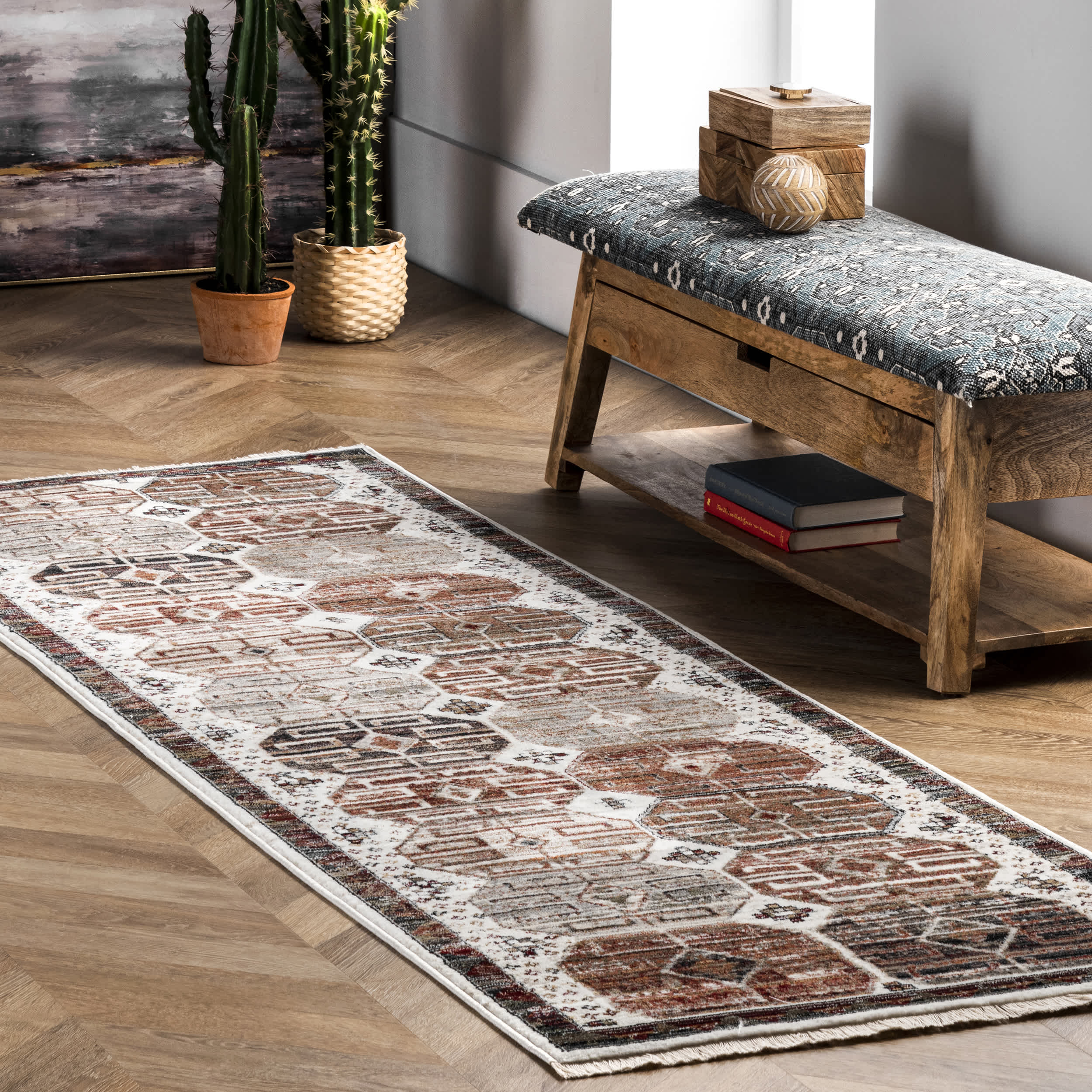 Evie Global Inspired Emblem Fringe Area Rug - Image 10