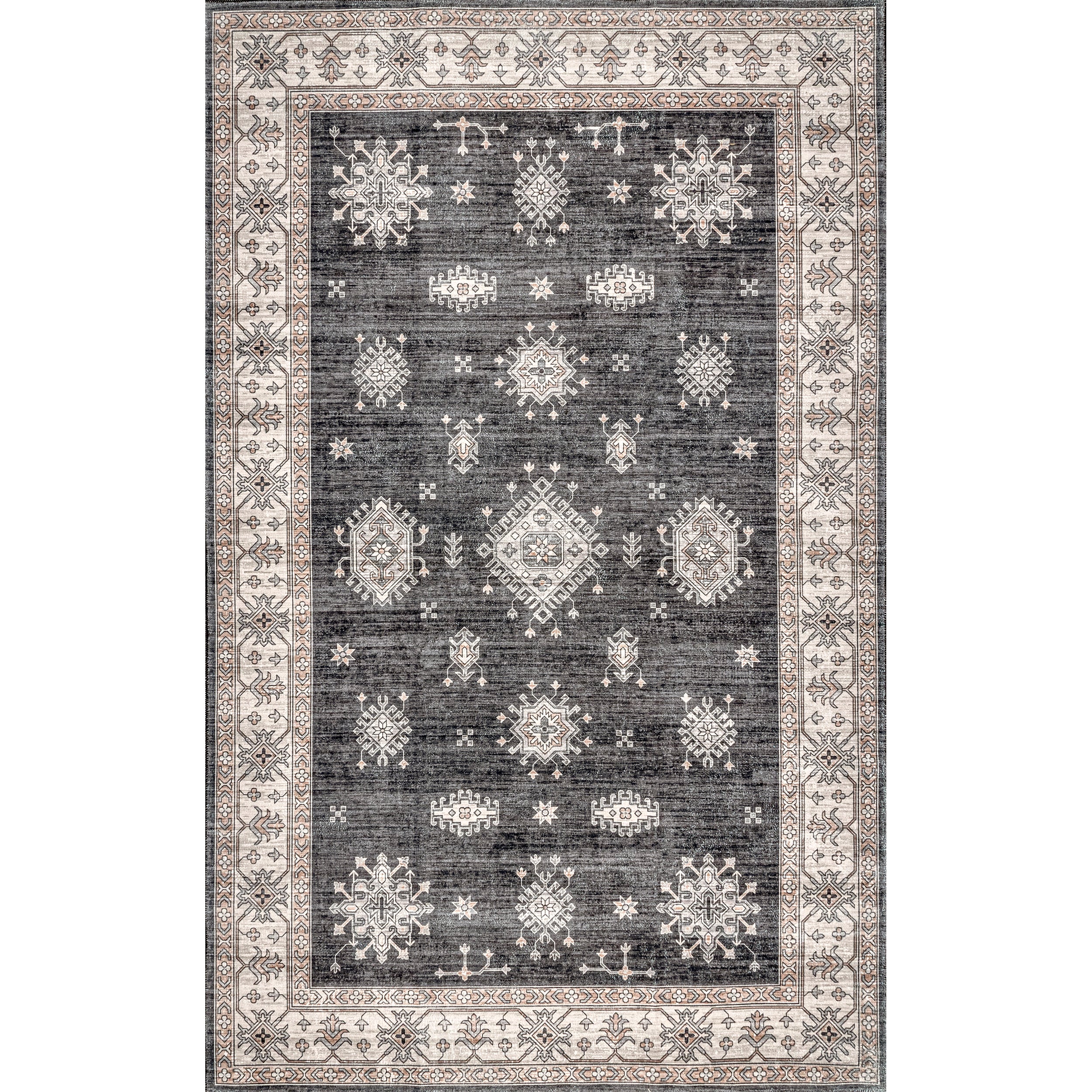 Mollie Machine Washable Traditional Border Area Rug