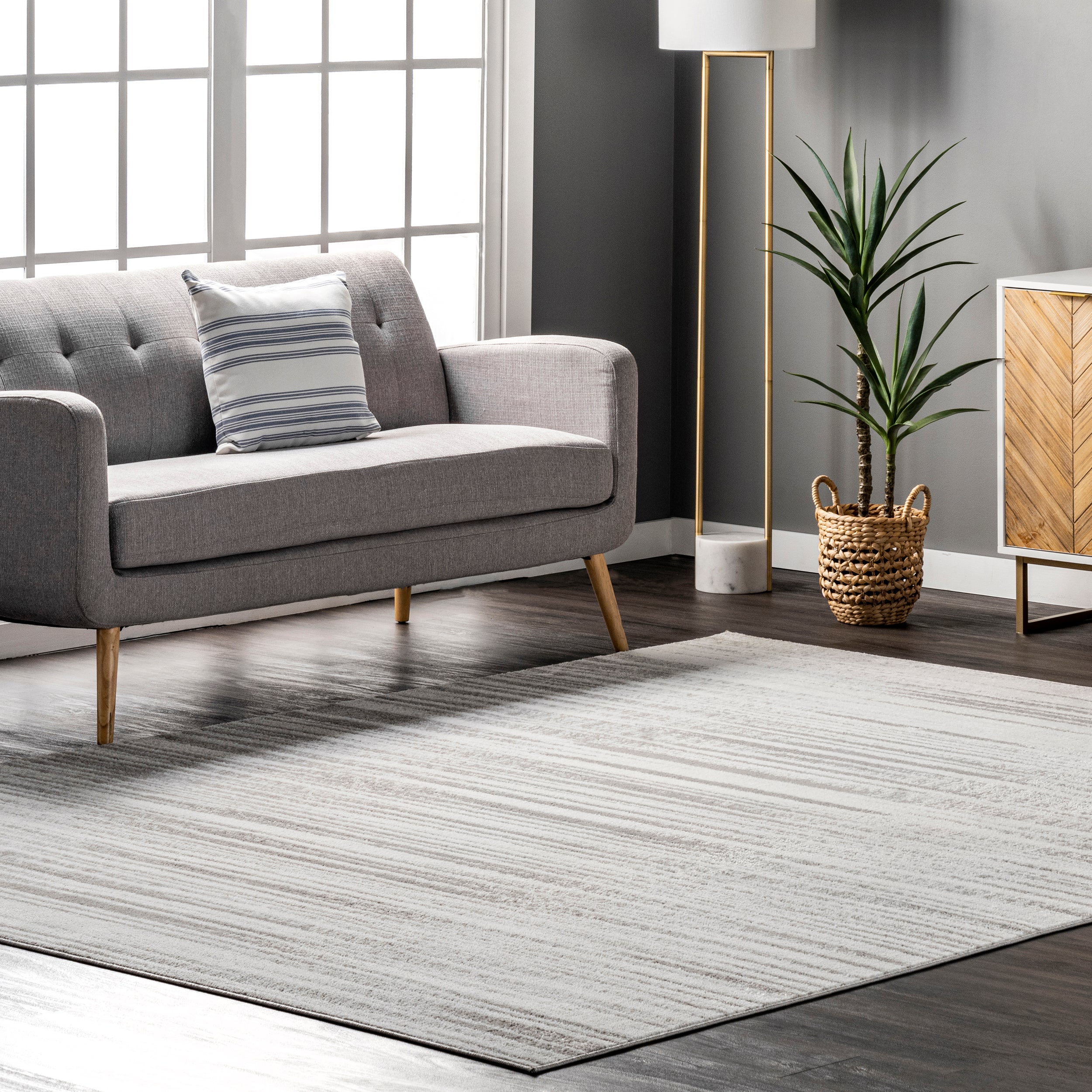 Kiley Faded Serene Stripes Area Rug - Image 2