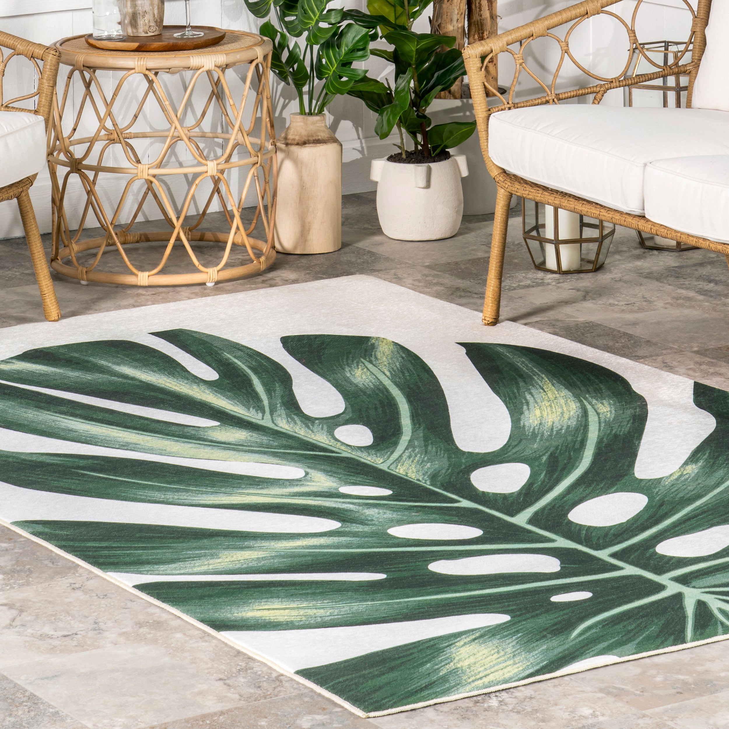 Taka Palm Indoor/Outdoor Machine Washable Area Rug - Image 9