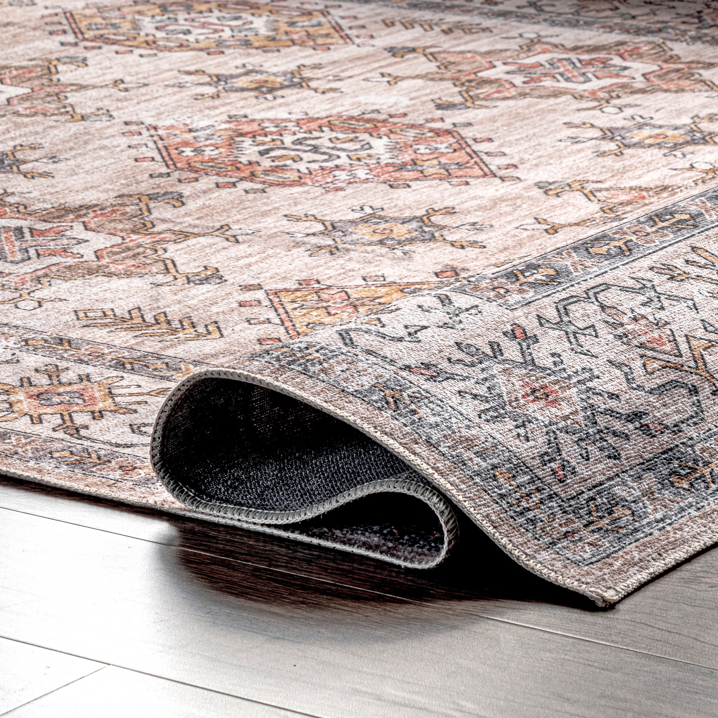 Finley Machine Washable Vintage Distressed Area Rug - Image 25