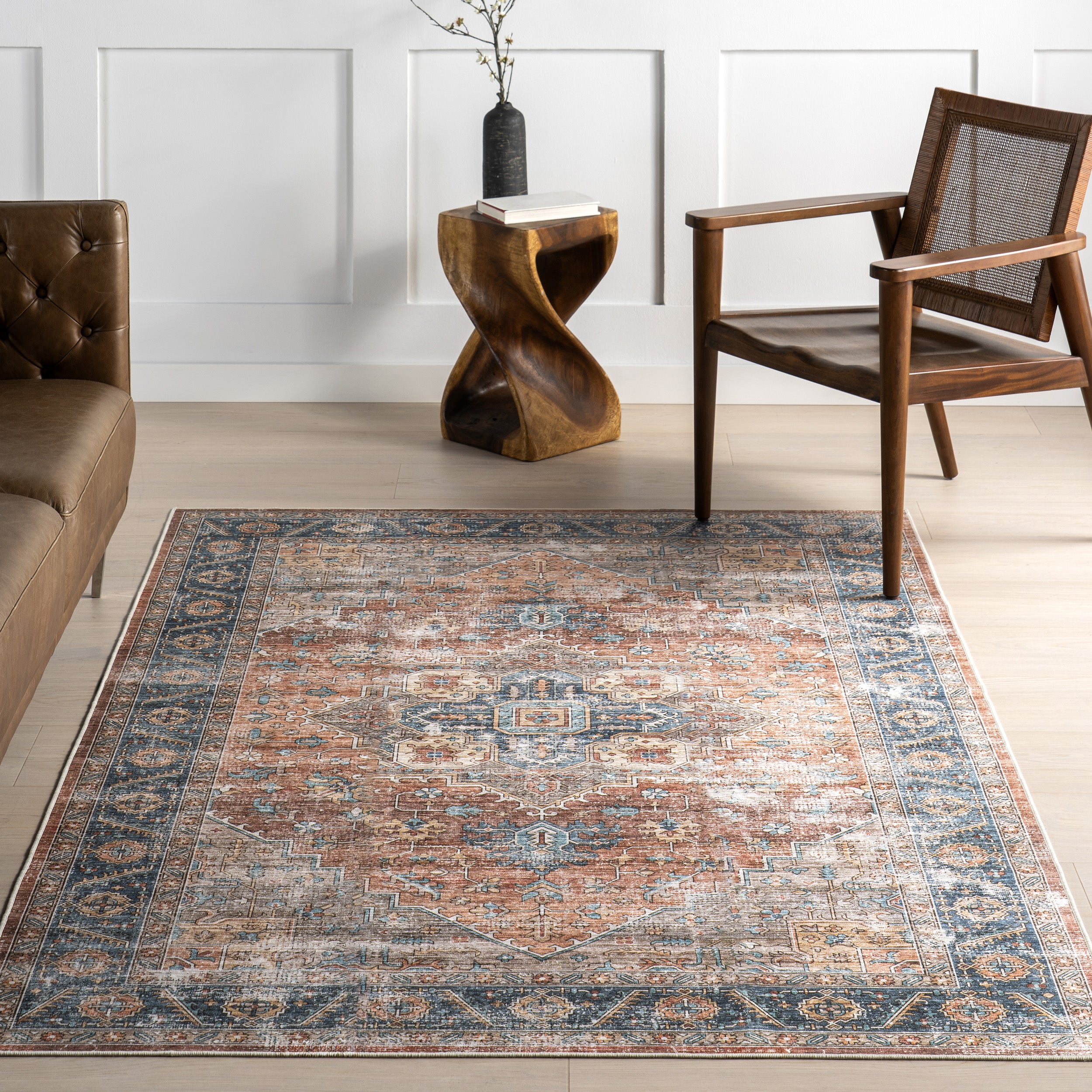 Purnima Medallion Spill Proof Machine Washable Area Rug - Image 18