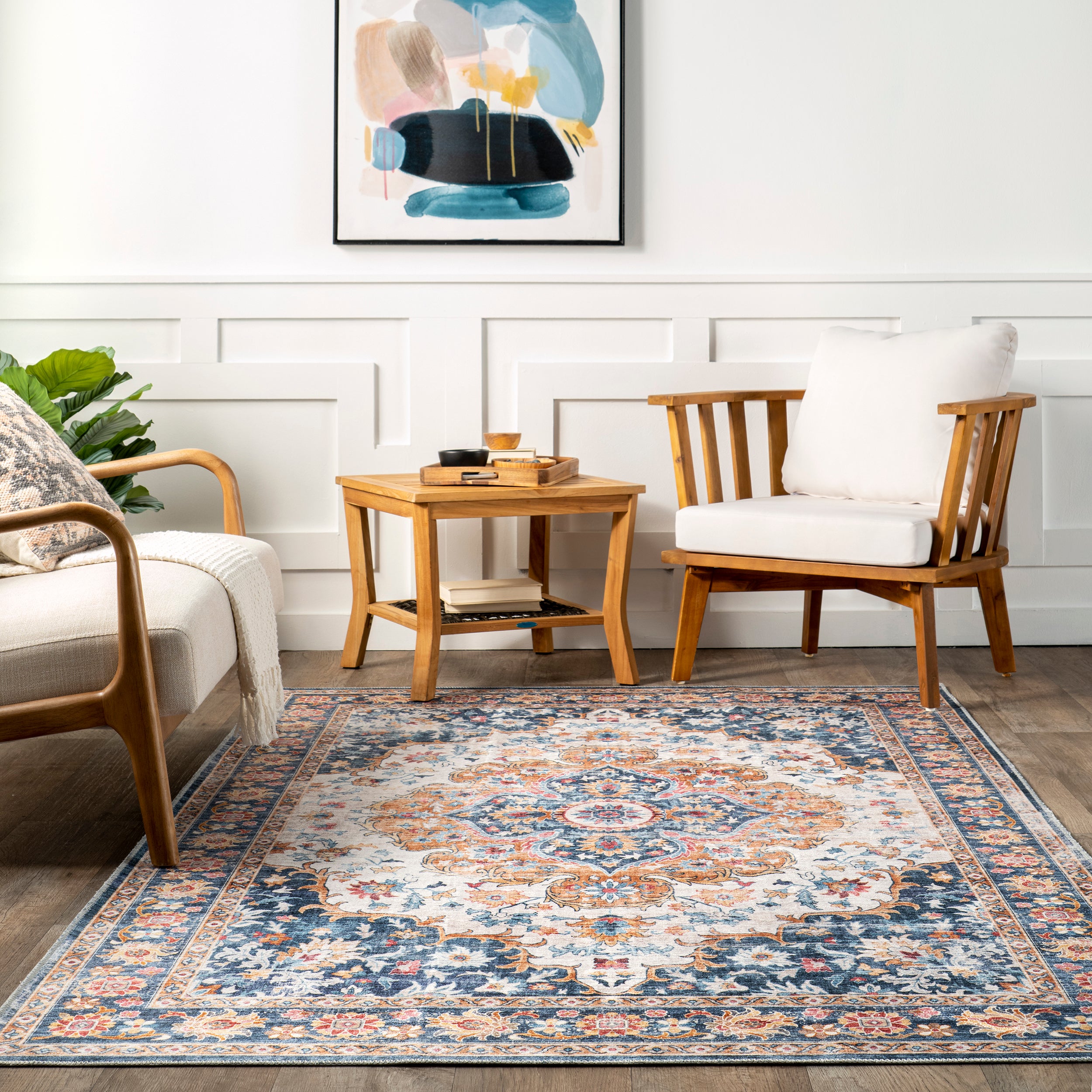 Emi Traditional Stain-Resistant Machine Washable Area Rug - Image 8